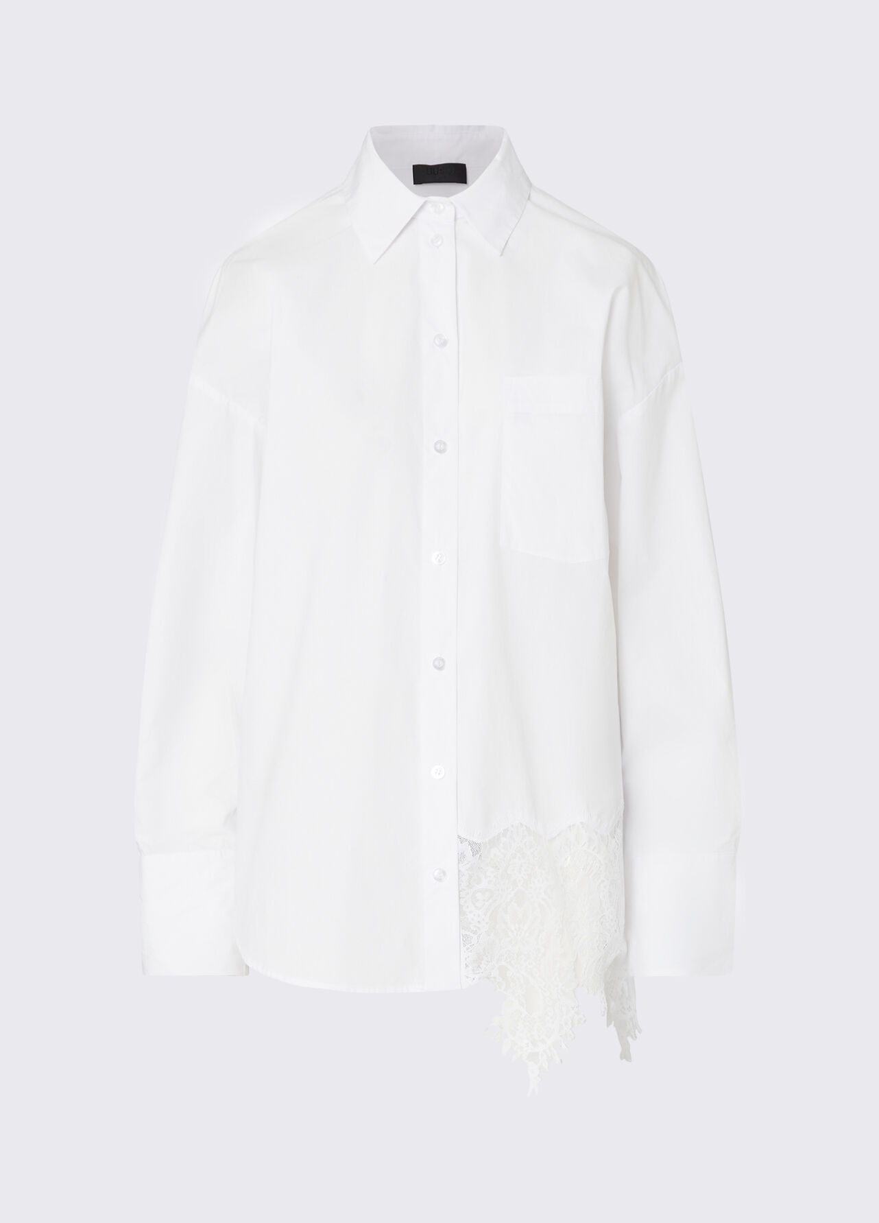 Camicia in popeline con pizzo - OPTIC WHITE