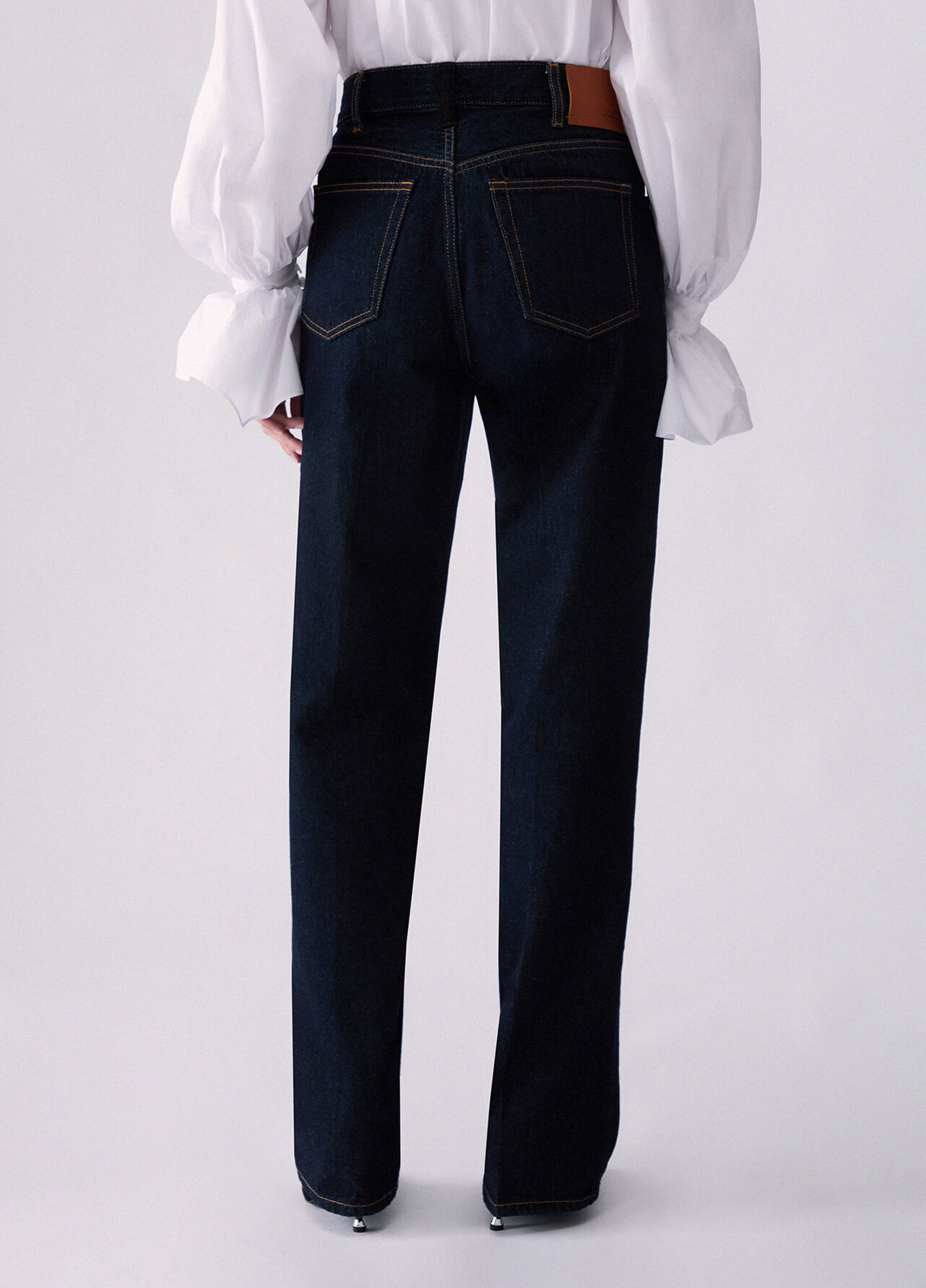 Jeans straight con dettagli in tessuto - BLUE DENIM