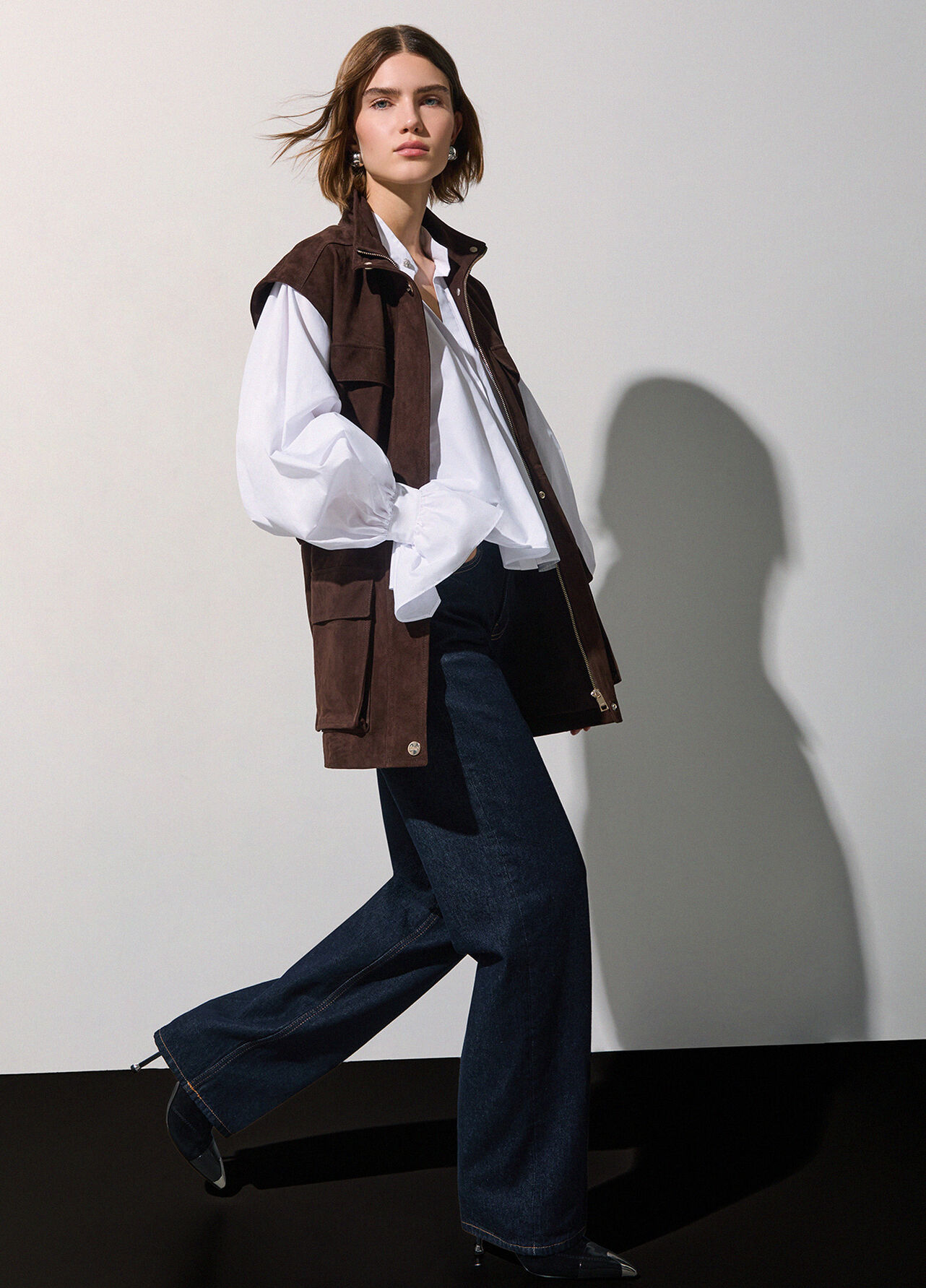 Jeans straight con dettagli in tessuto - BLUE DENIM