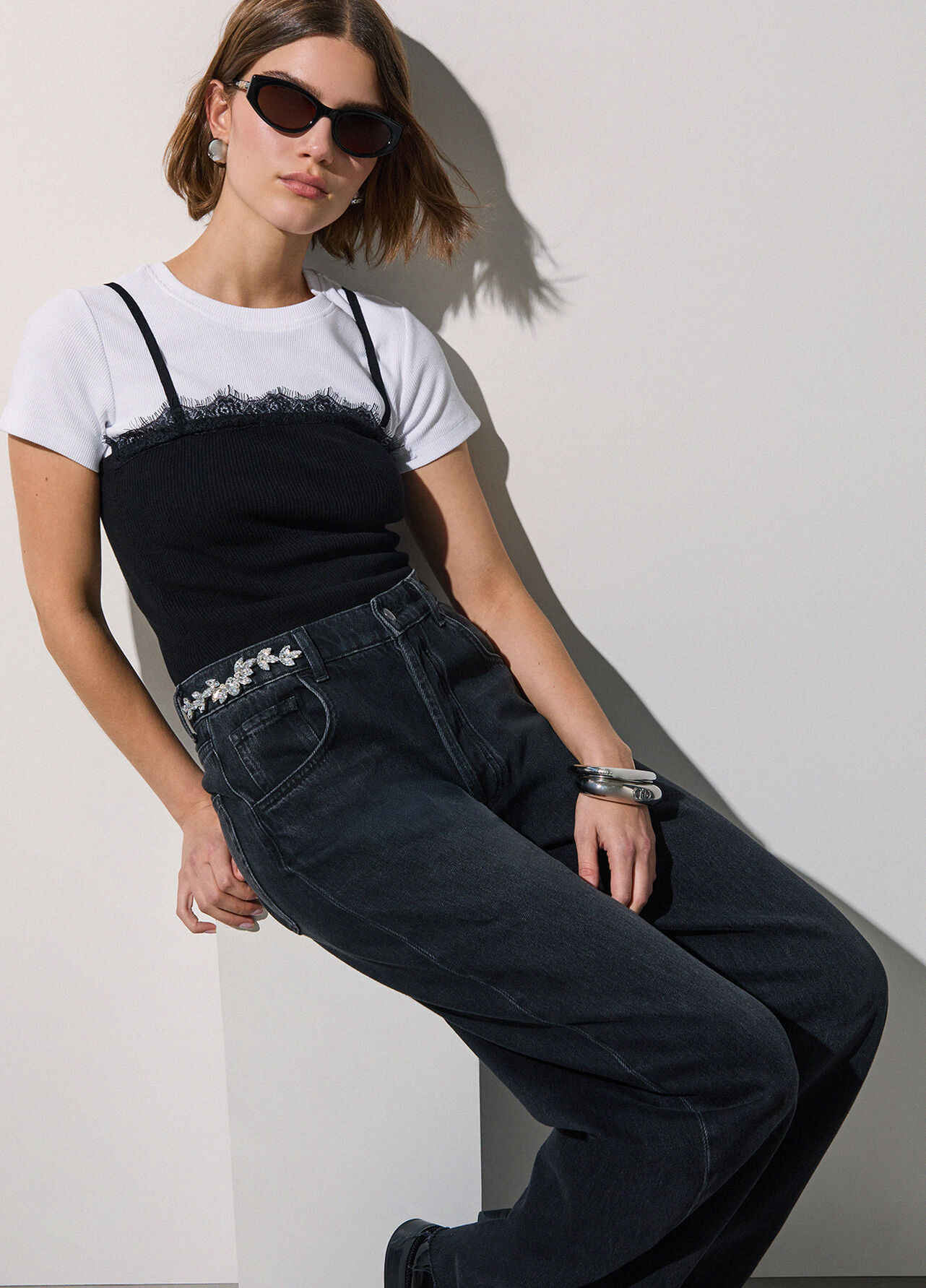 T-shirt con patch logo - OPTIC WHITE