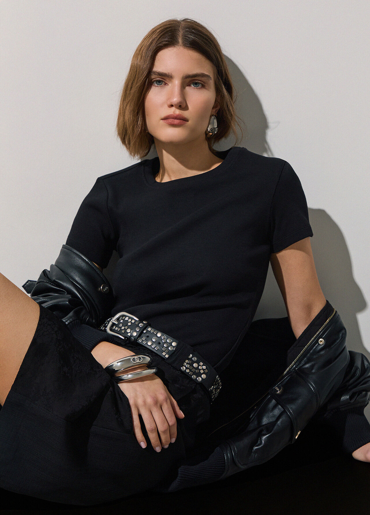 T-shirt con patch logo - BLACK