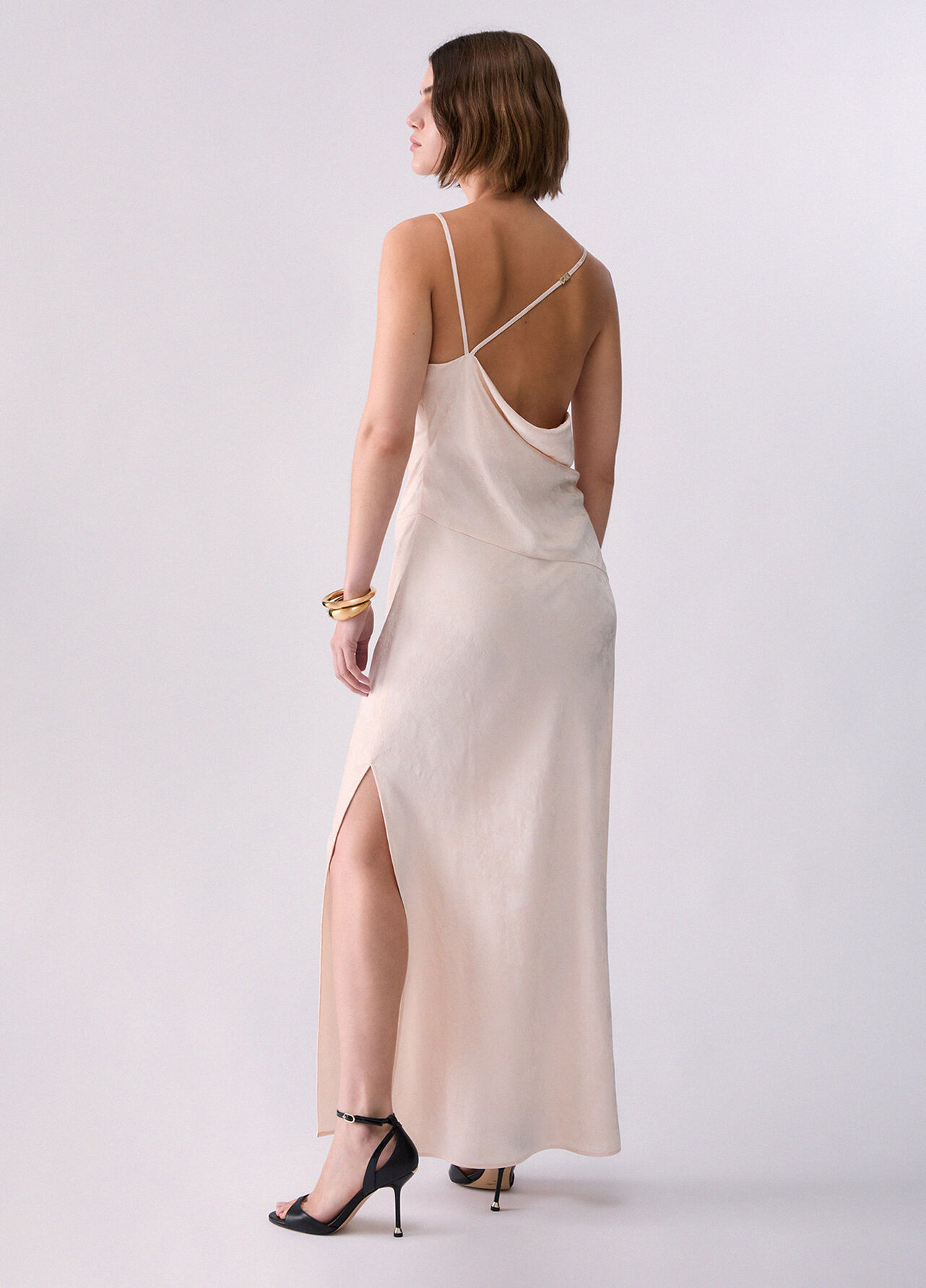 Abito lungo jacquard - CREAM