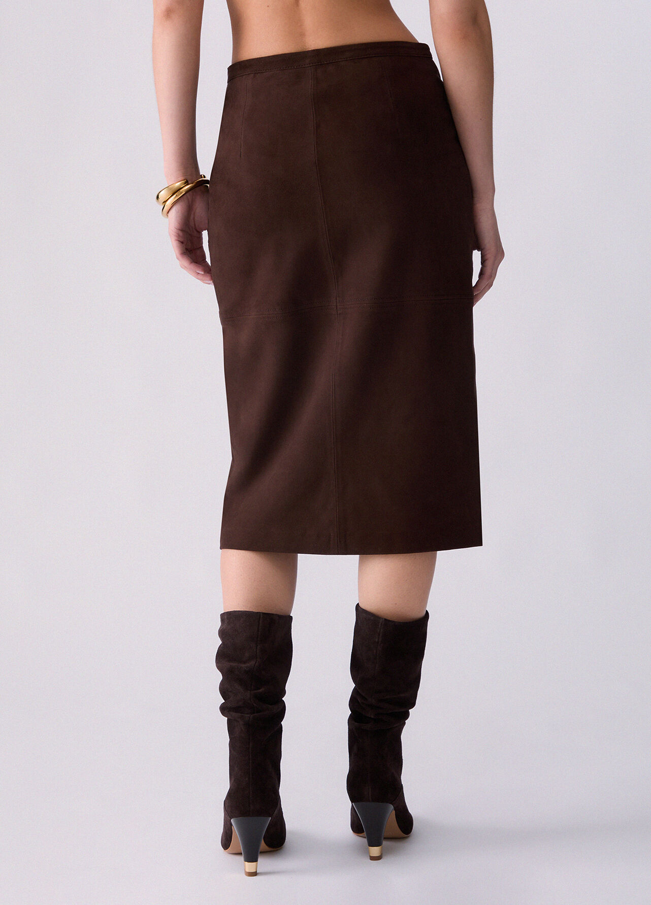 Longuette in camoscio - COCOA BROWN