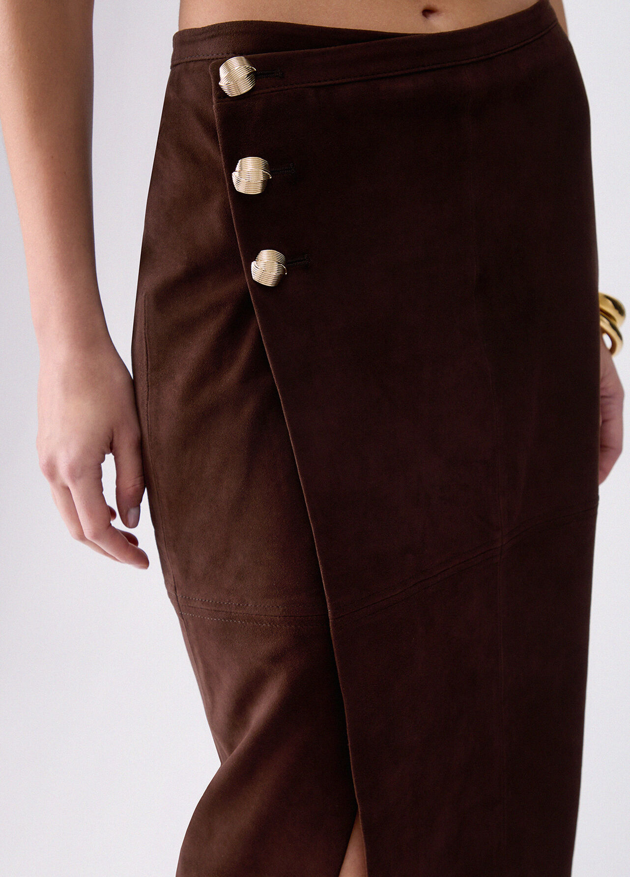 Longuette in camoscio - COCOA BROWN