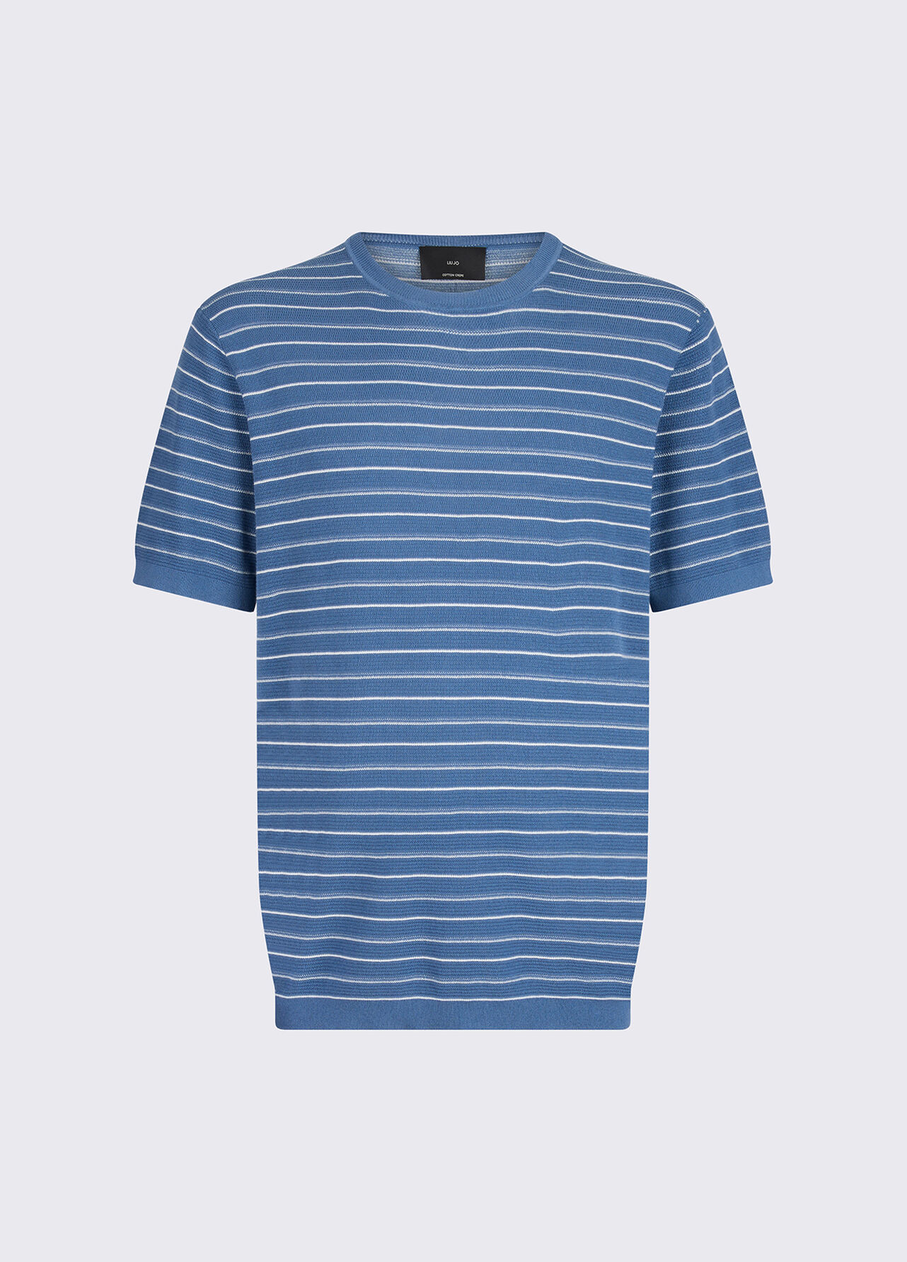 T-shirt in maglia a righe - BLUE
