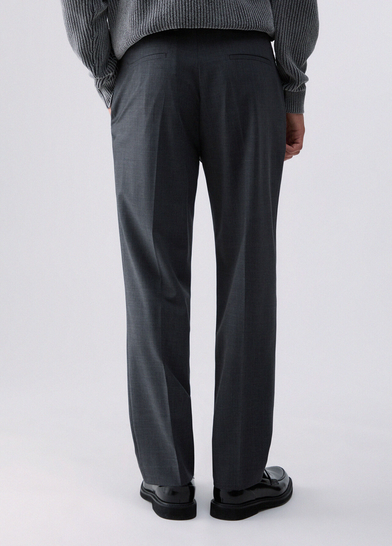 Pantaloni chino in misto lana - DARK GREY
