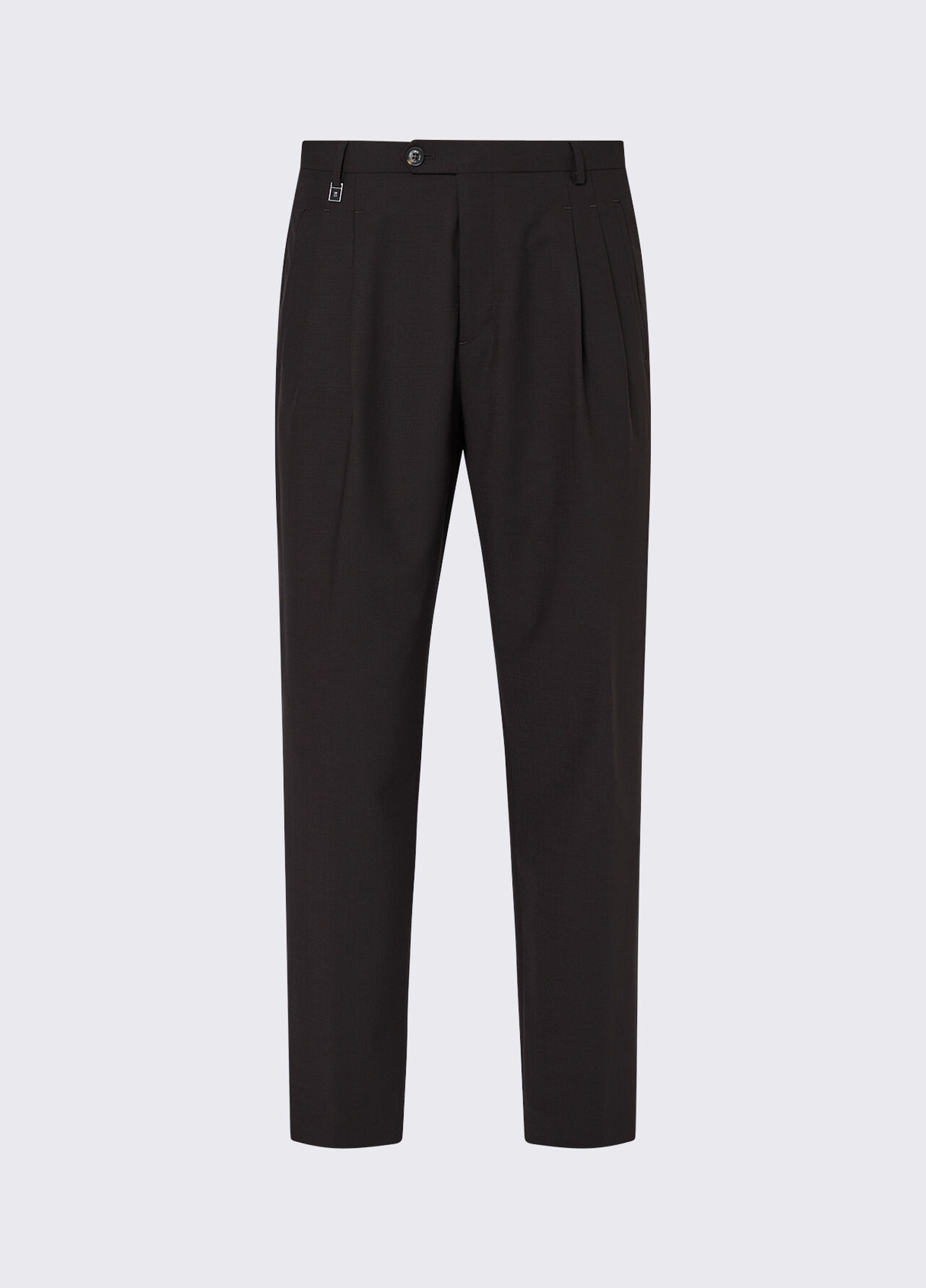 Pantaloni chino in misto lana - BROWN