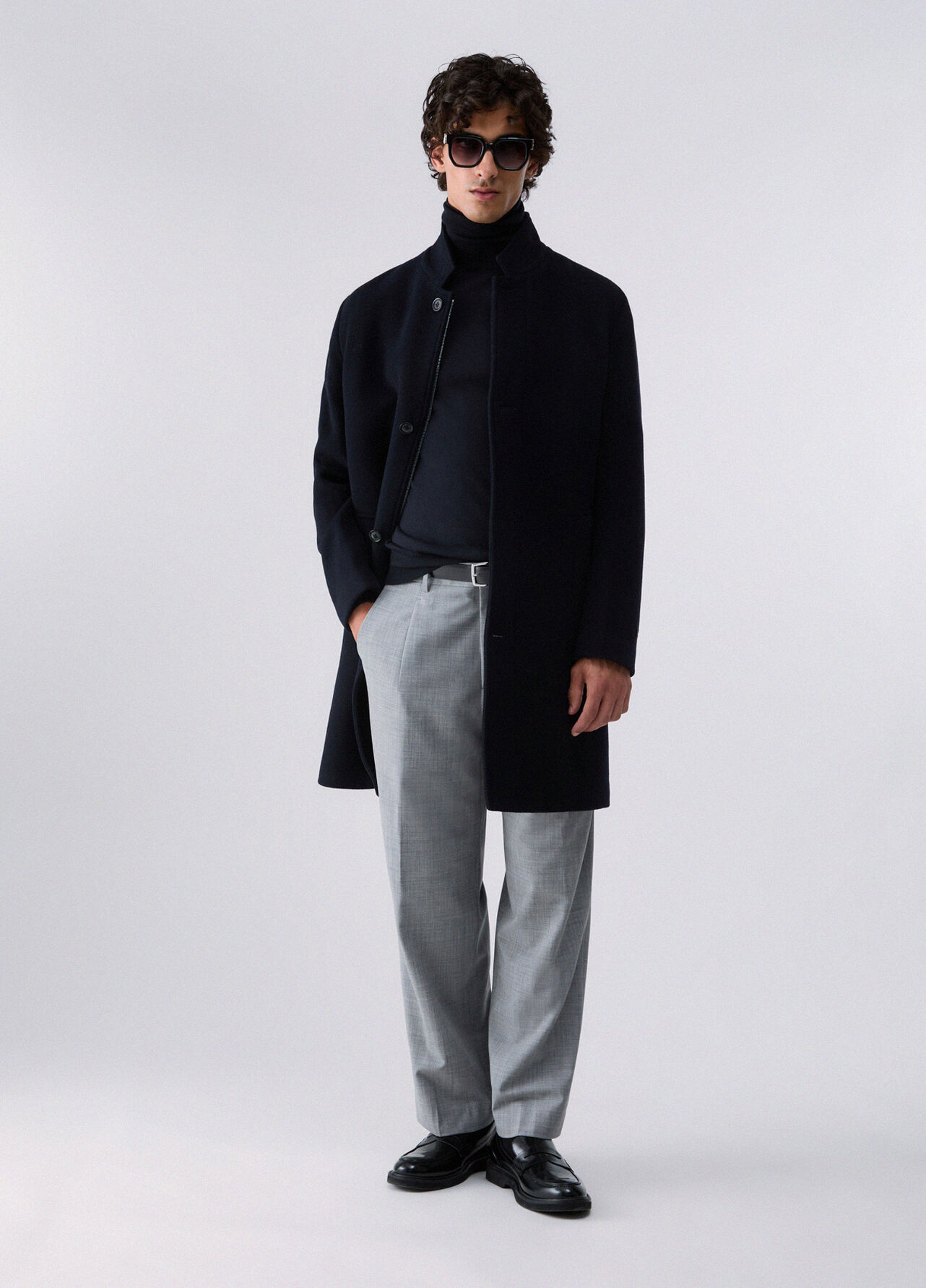Pantaloni chino in misto lana - MELANGE GREY