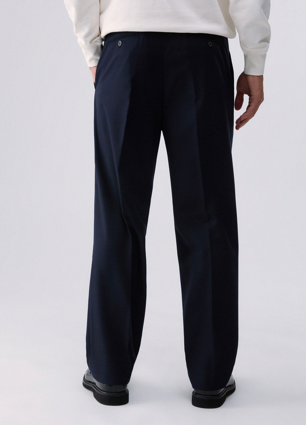 Pantaloni chino in misto lana - DARK BLUE