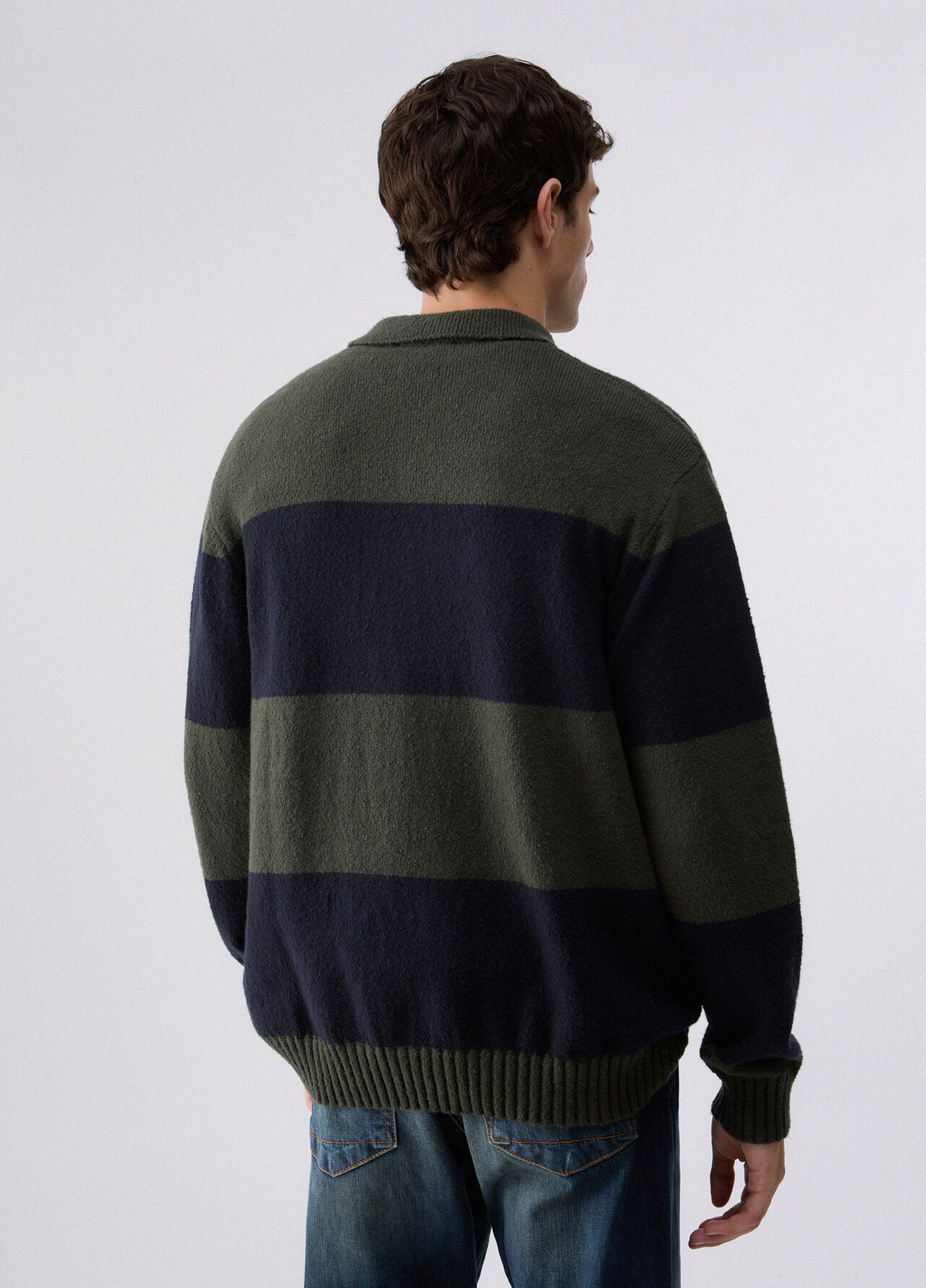 Polo in maglia a righe - GREEN / BLUE