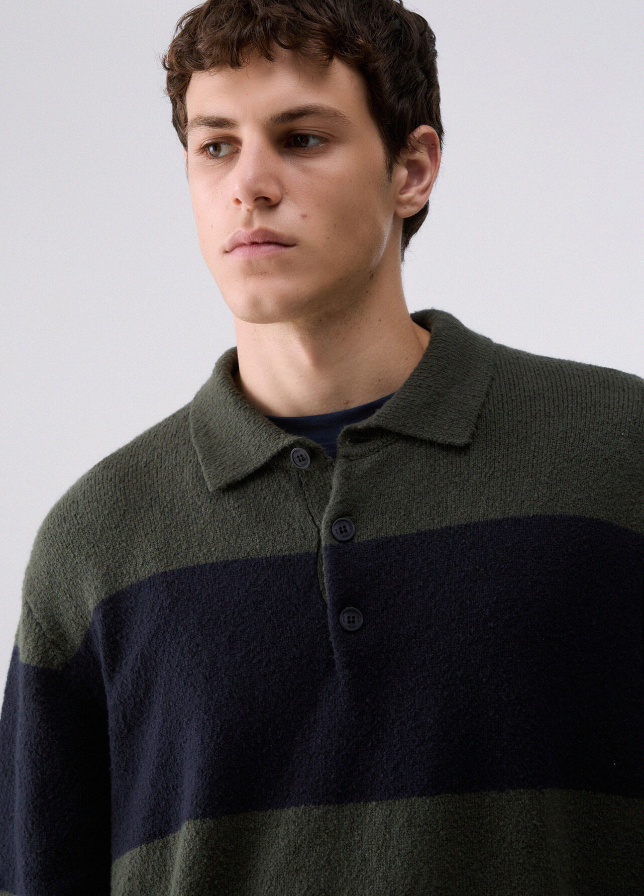 Polo in maglia a righe - GREEN / BLUE
