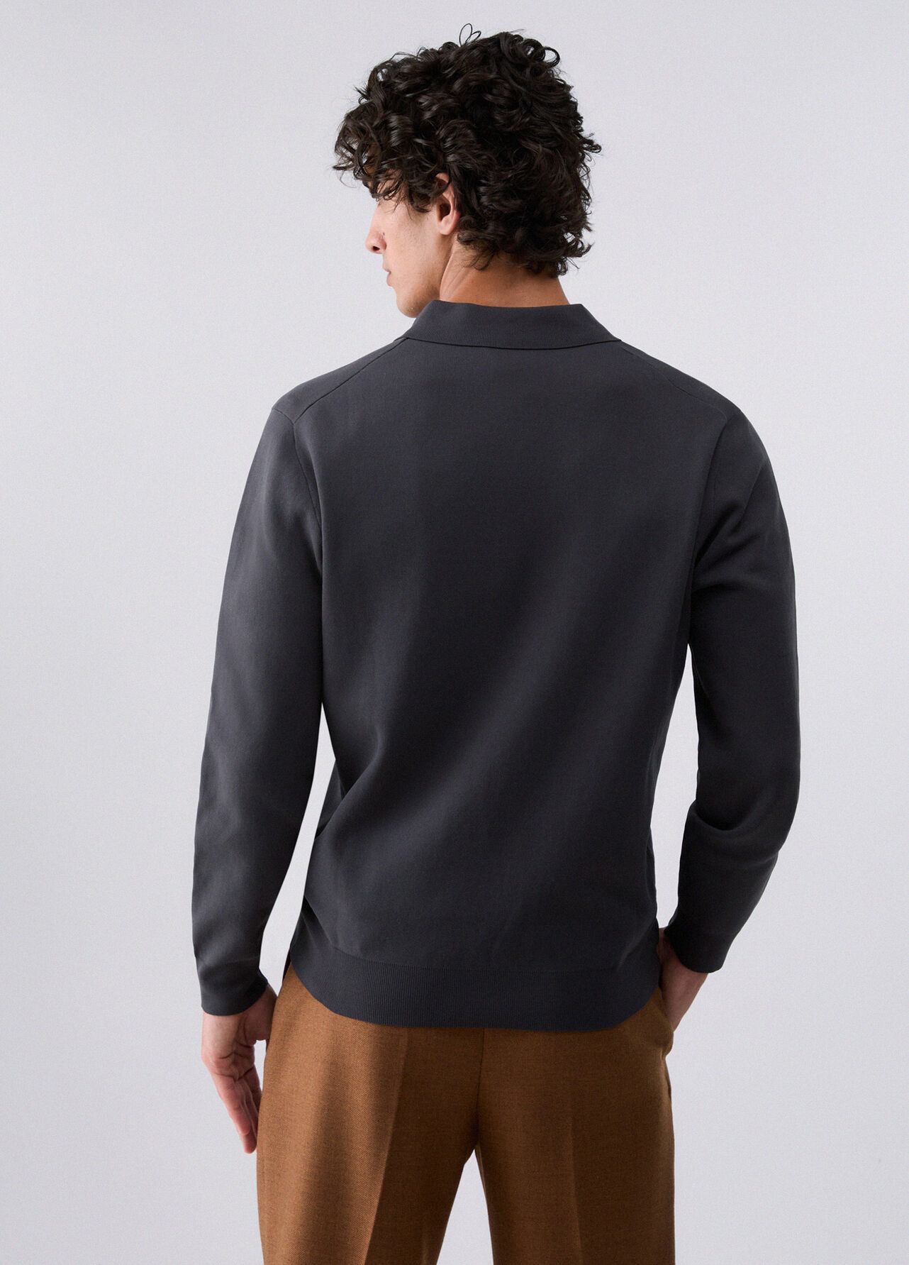 Polo in cotone rasato - DARK GREY