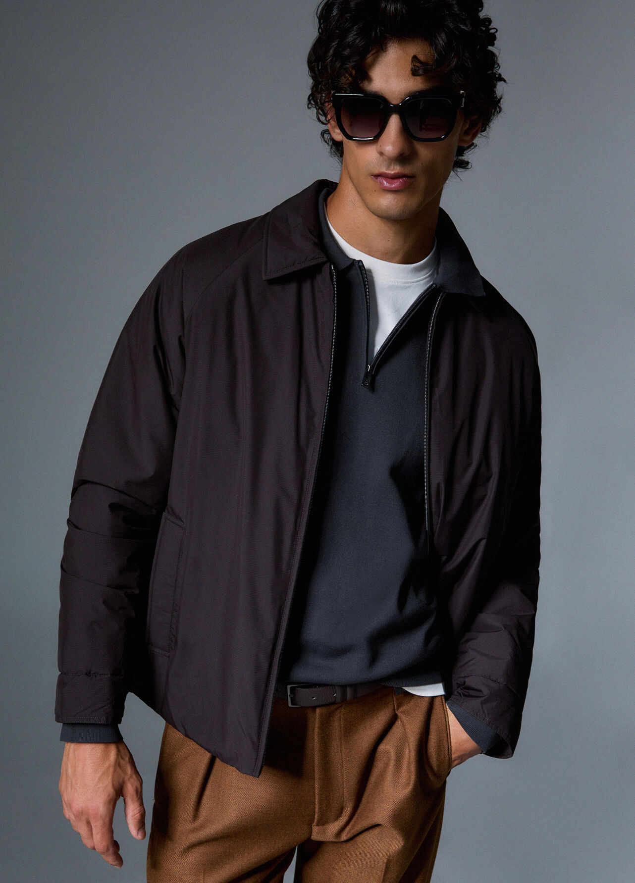 Polo in cotone rasato - DARK GREY