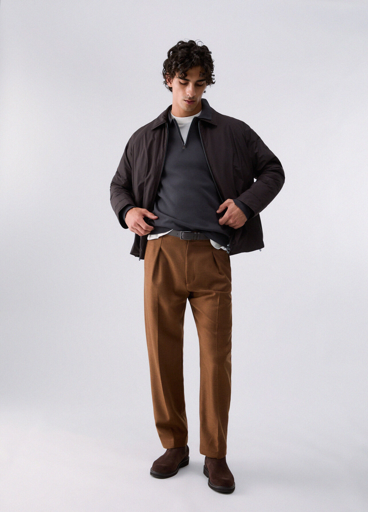 Polo in cotone rasato - DARK GREY
