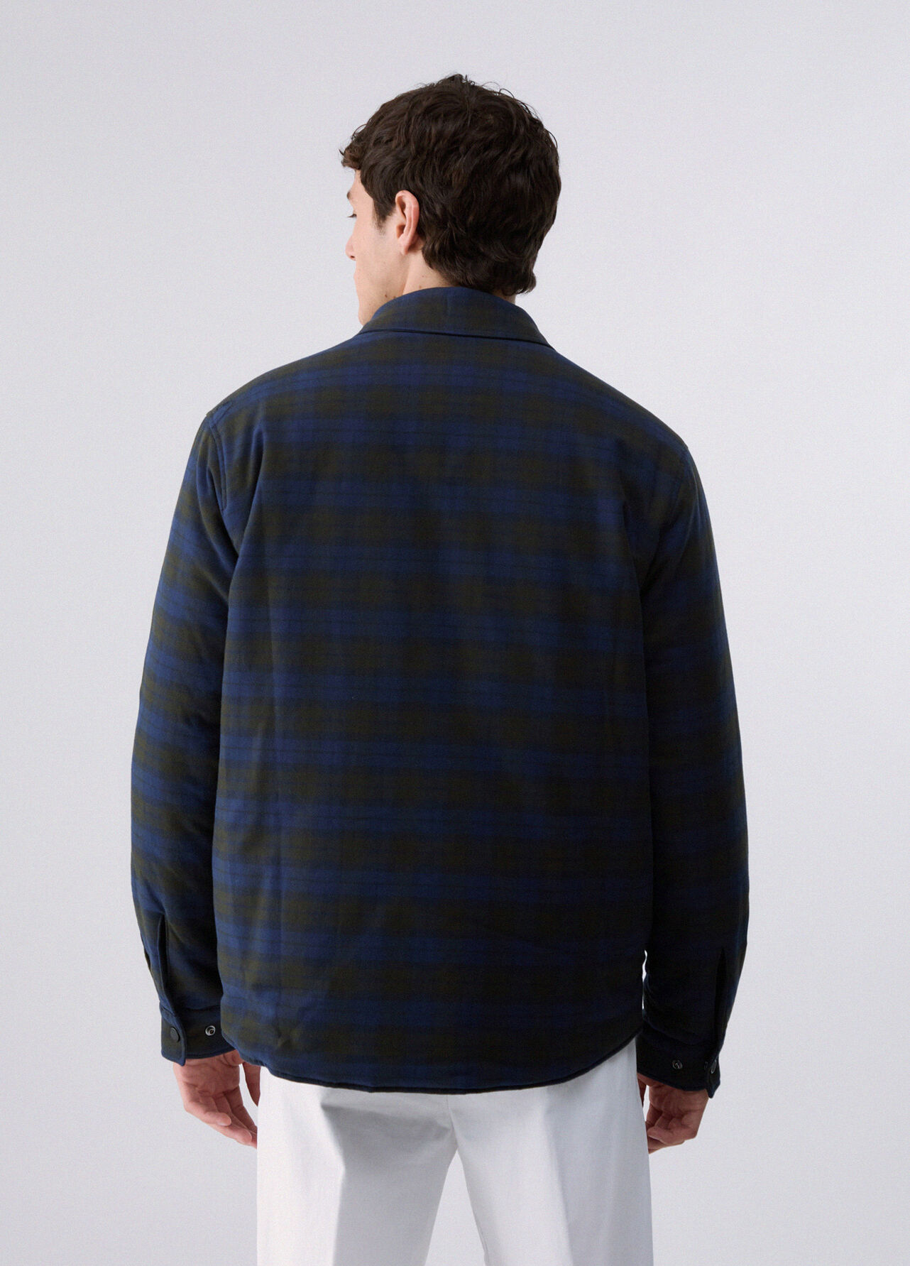 Overshirt in tartan - BROWN / BLUE