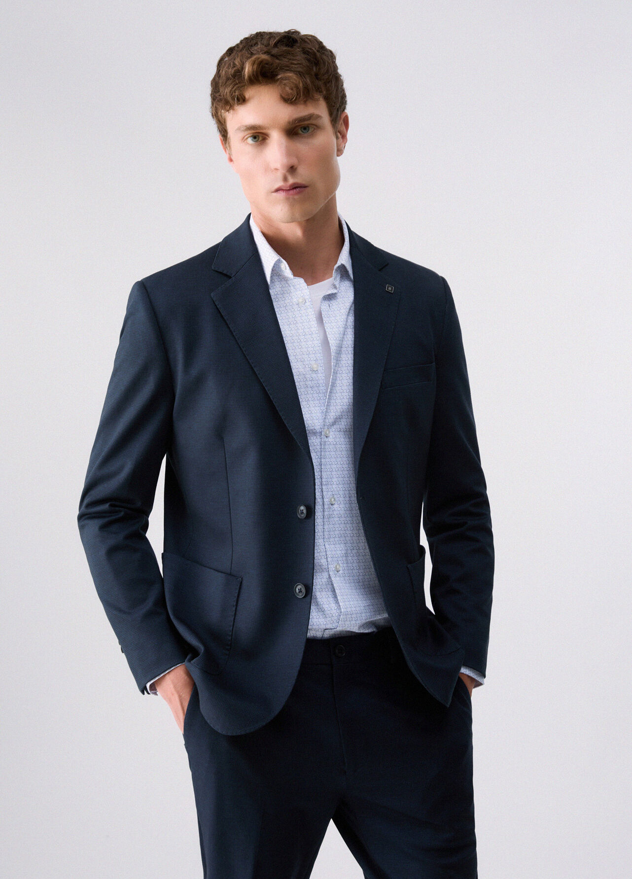 Giacca elegante con tasche - NAVY