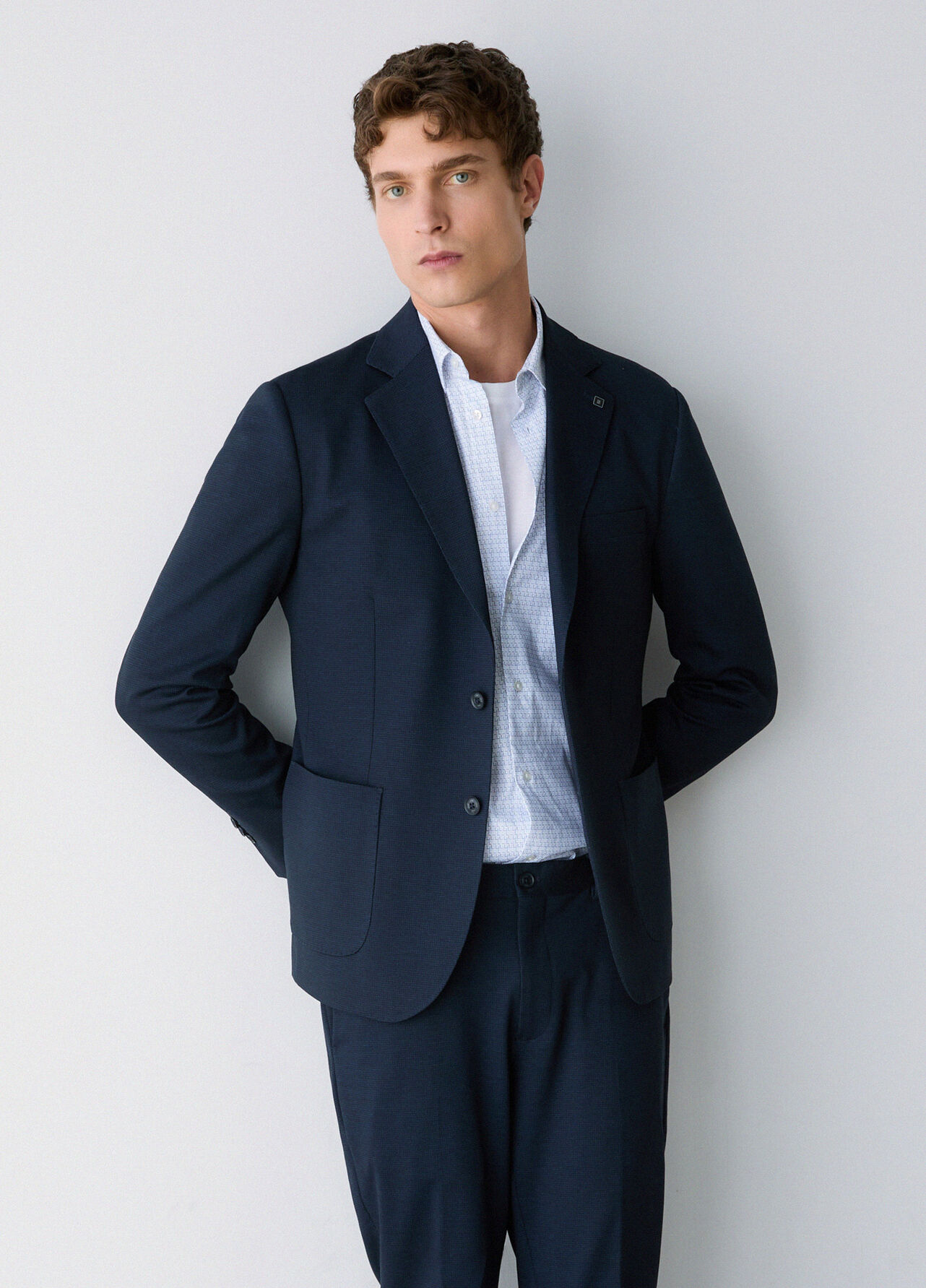 Giacca elegante con tasche - NAVY