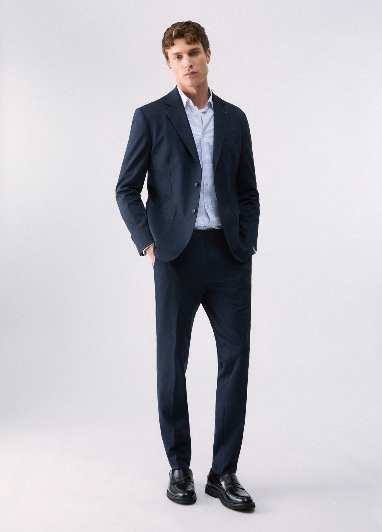 Giacca elegante con tasche - NAVY
