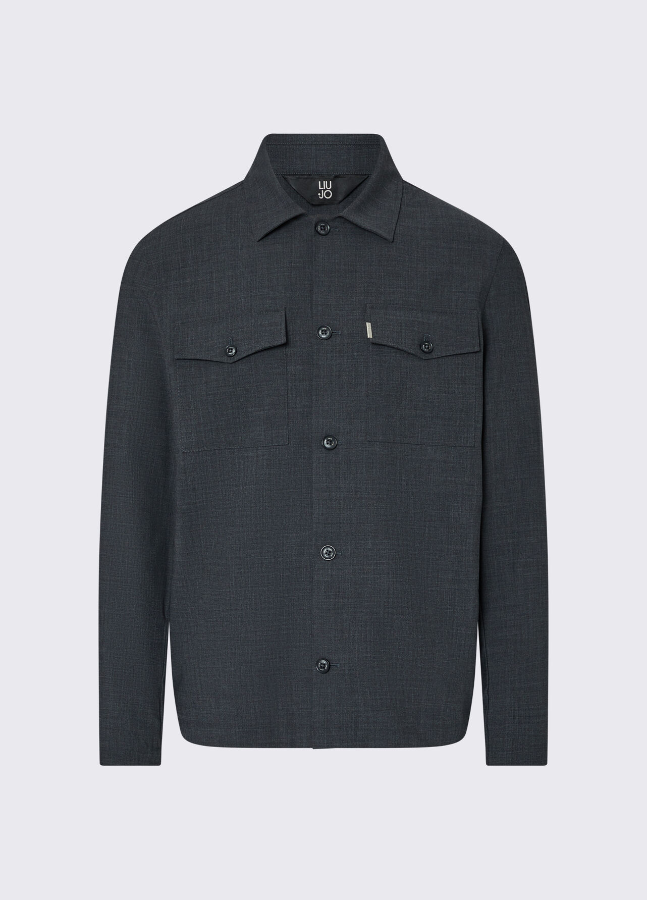 Giacca overshirt in misto lana - DARK GREY