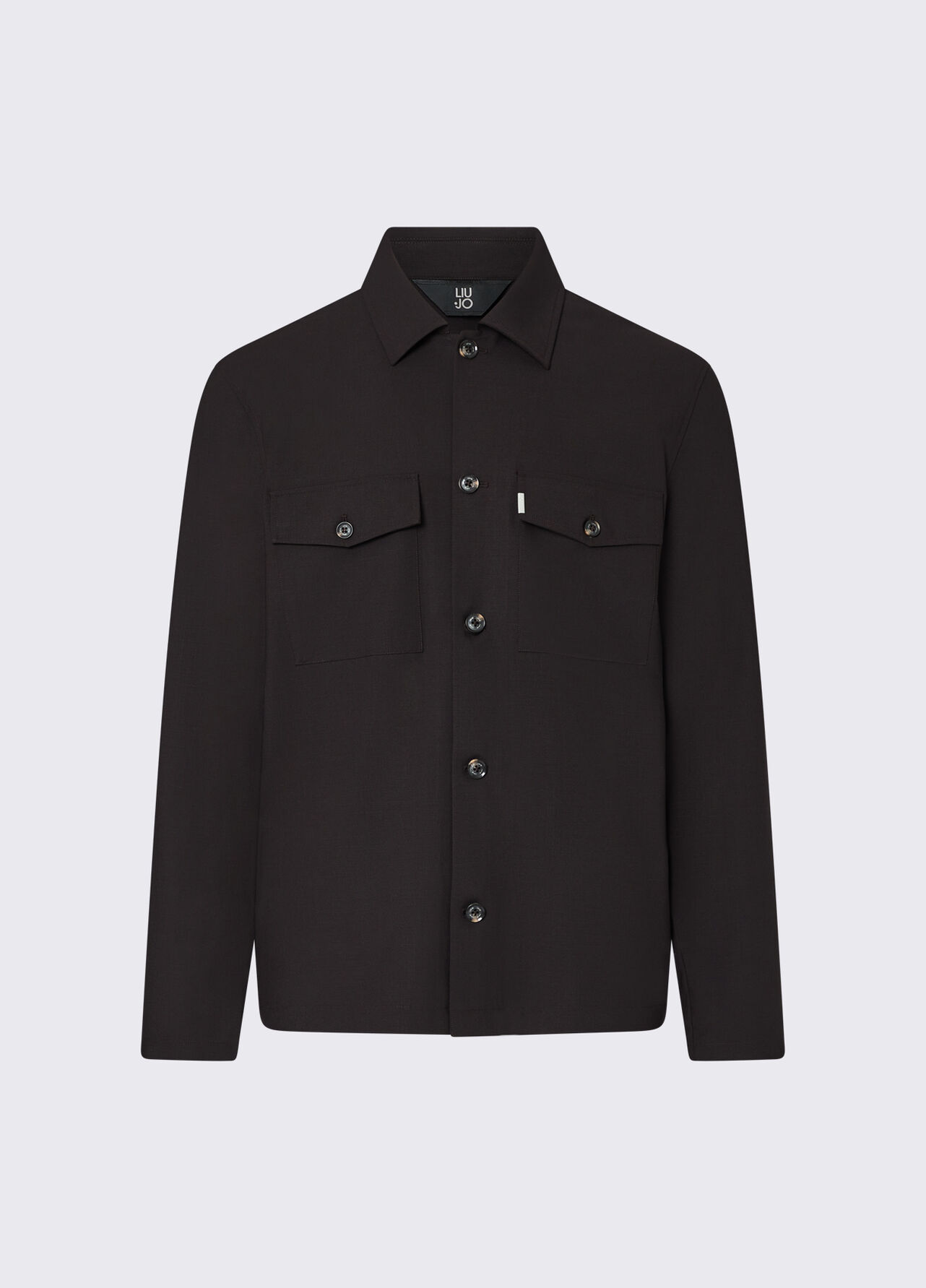 Giacca overshirt in misto lana - BROWN