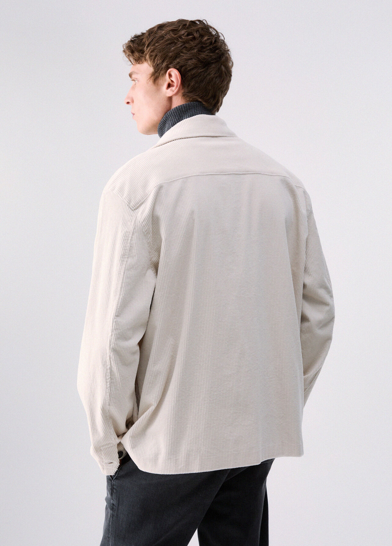 Giacca overshirt in velluto - WHITE