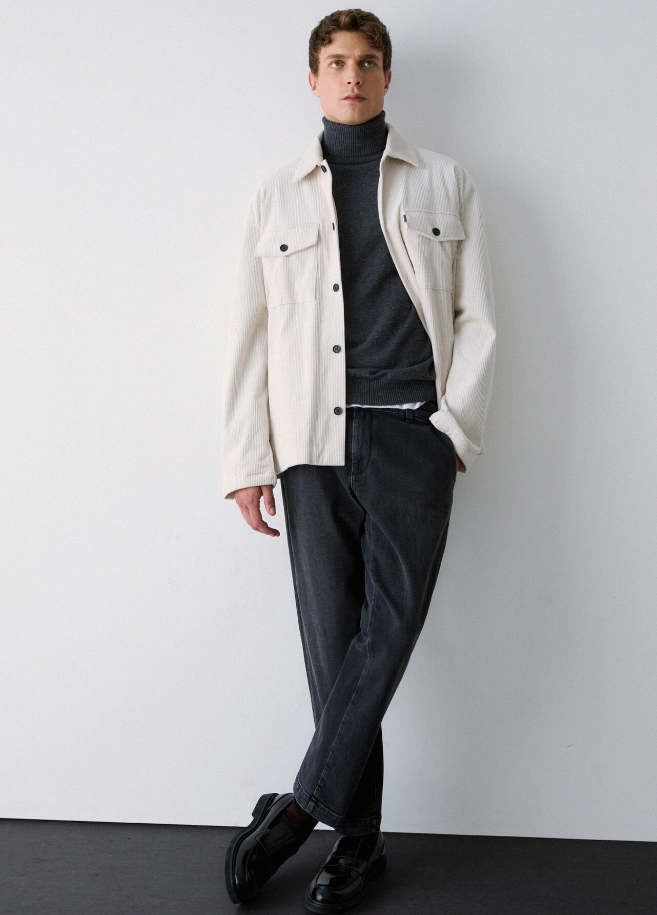 Giacca overshirt in velluto - WHITE
