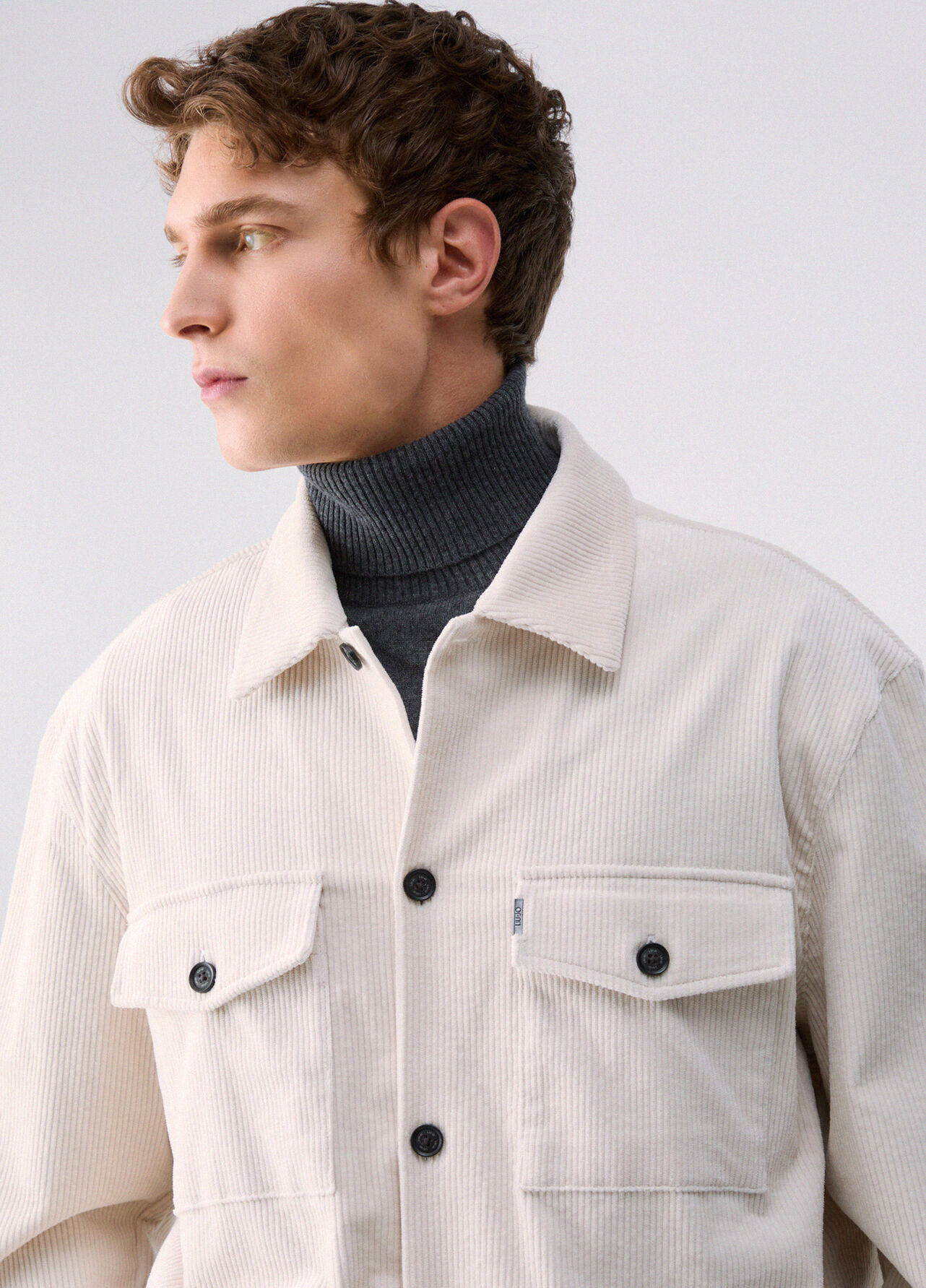 Giacca overshirt in velluto - WHITE