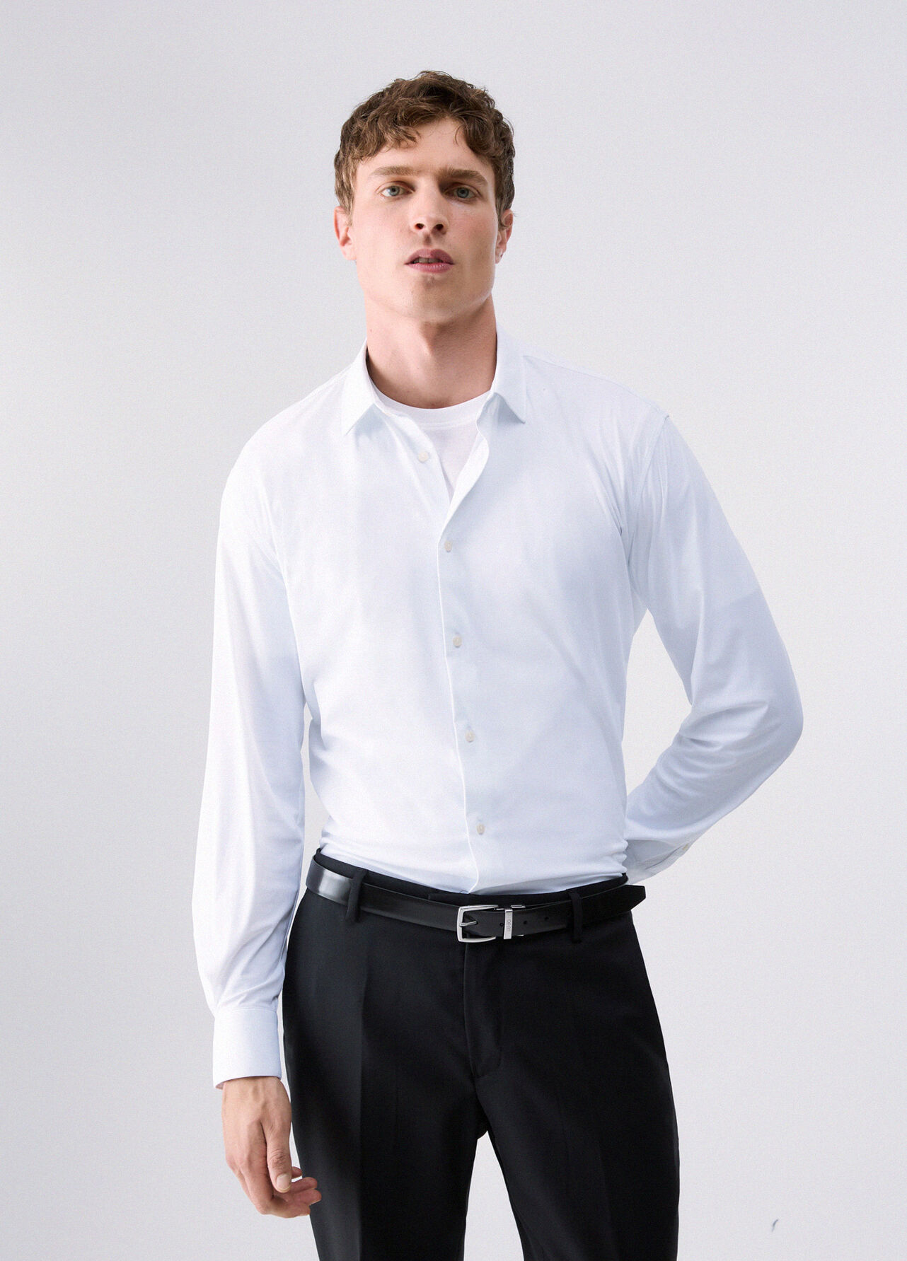 Camicia in jersey Lycra® - WHITE