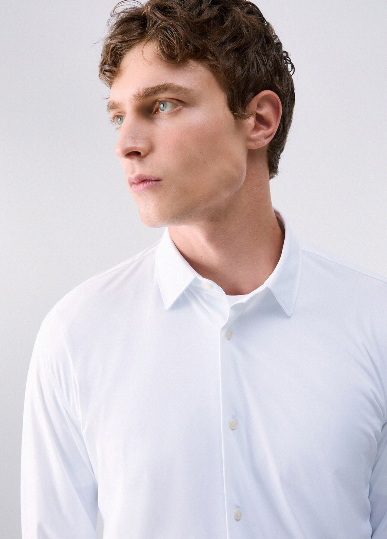 Camicia in jersey Lycra® - WHITE