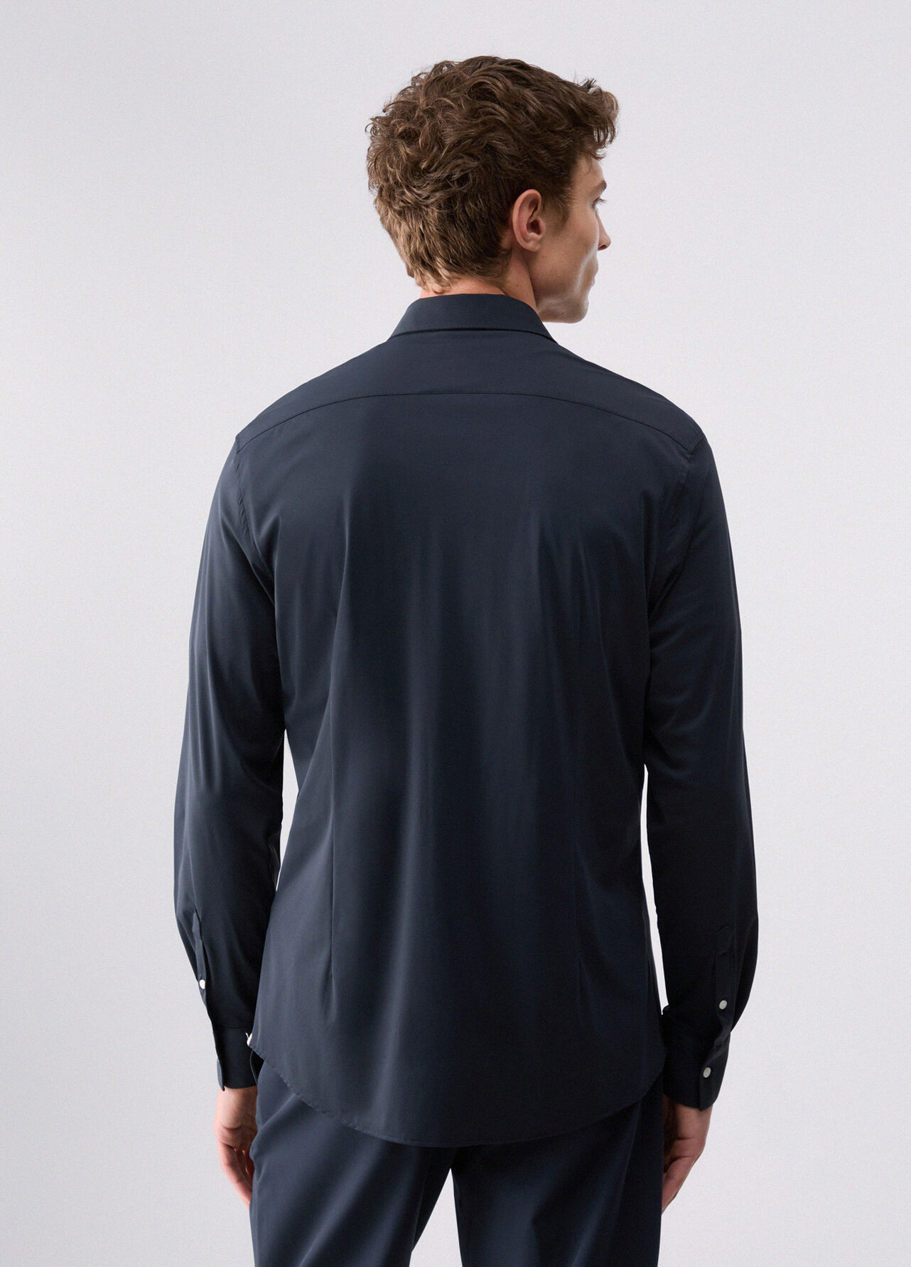 Camicia in jersey Lycra® - DARK BLUE