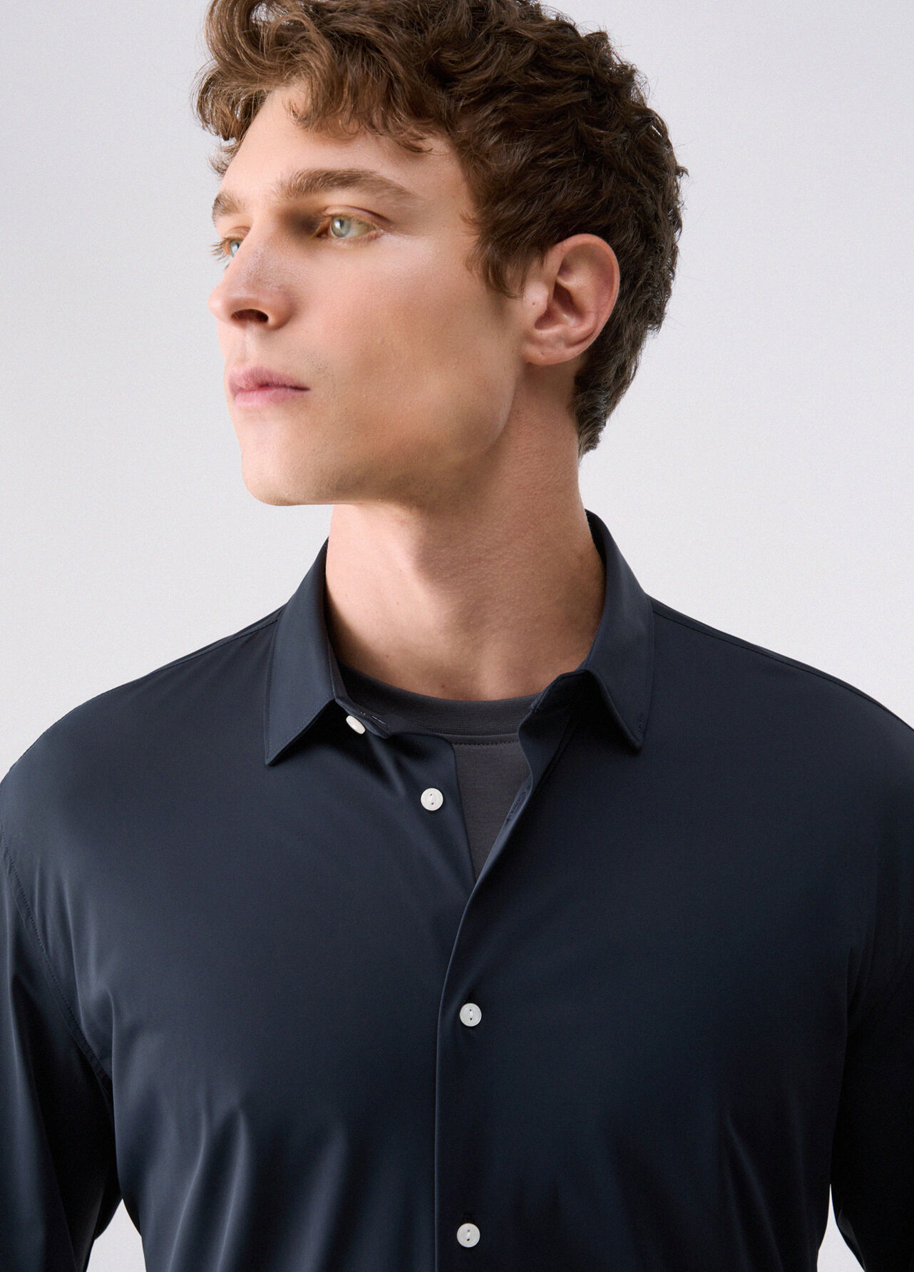Camicia in jersey Lycra® - DARK BLUE