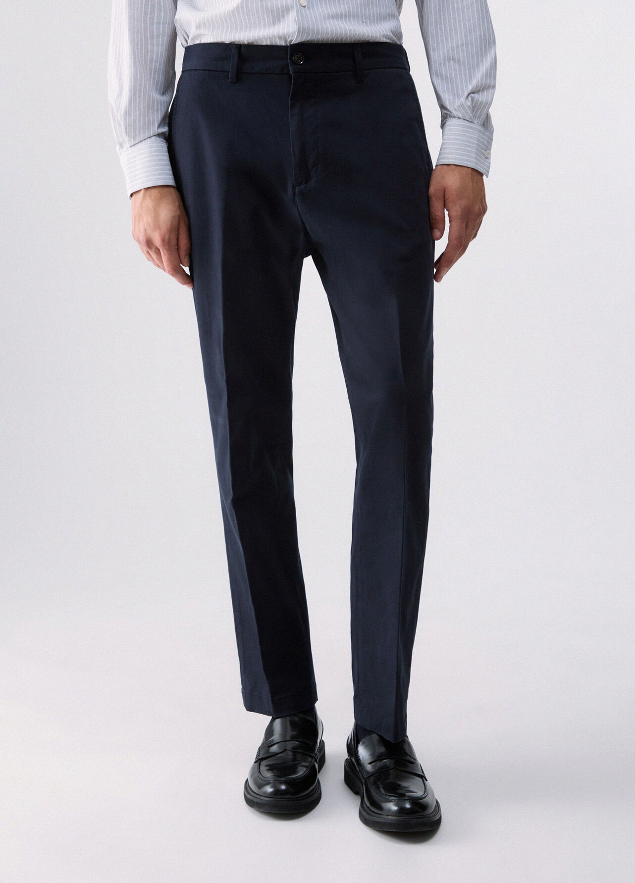 Pantaloni chino regular fit - DARK BLUE