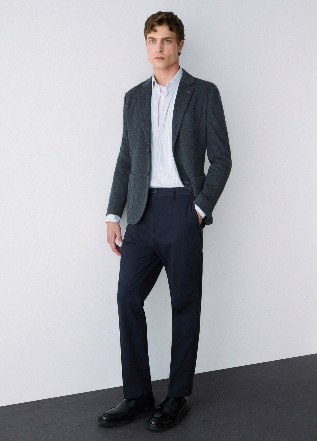 Pantaloni chino regular fit - DARK BLUE