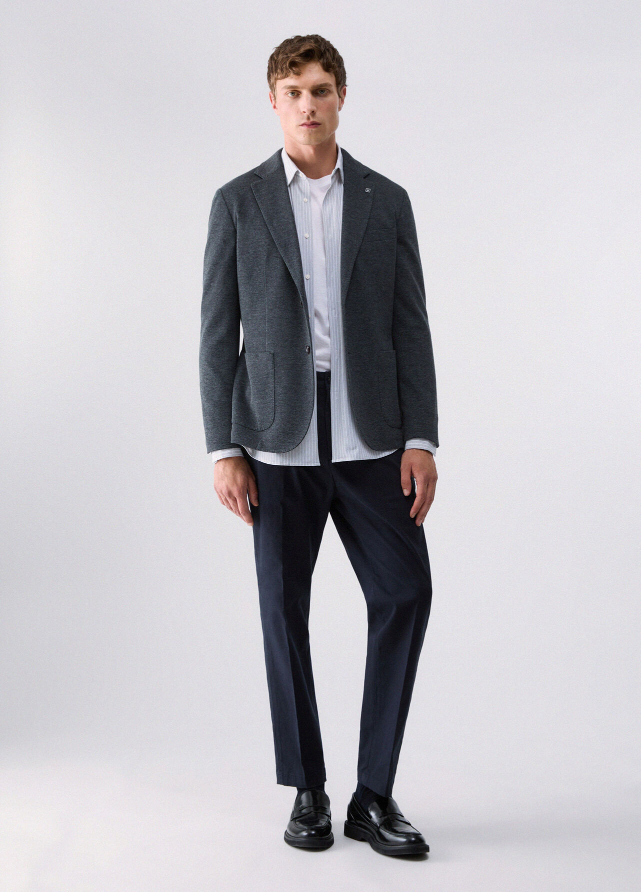Pantaloni chino regular fit - DARK BLUE