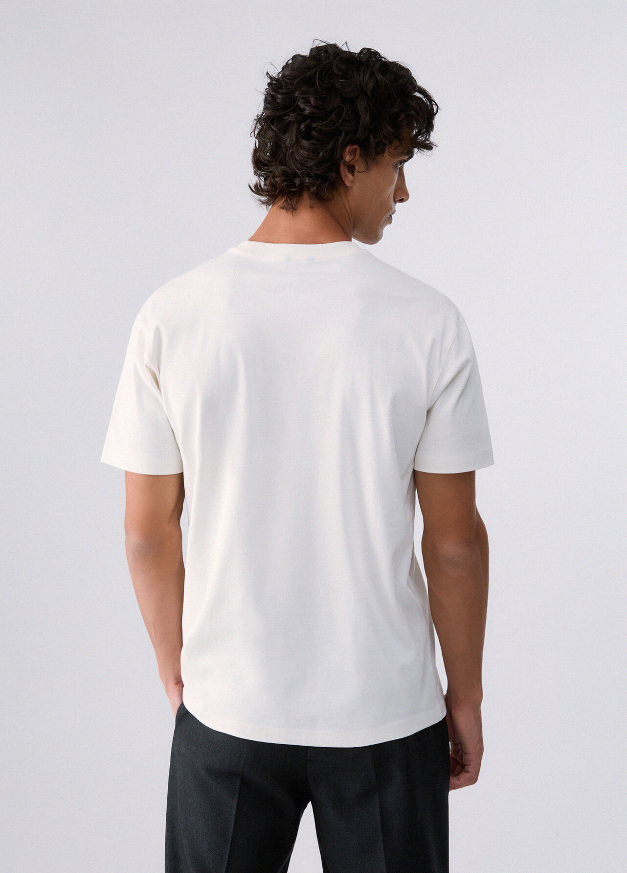 T-shirt in jersey interlock - WHITE