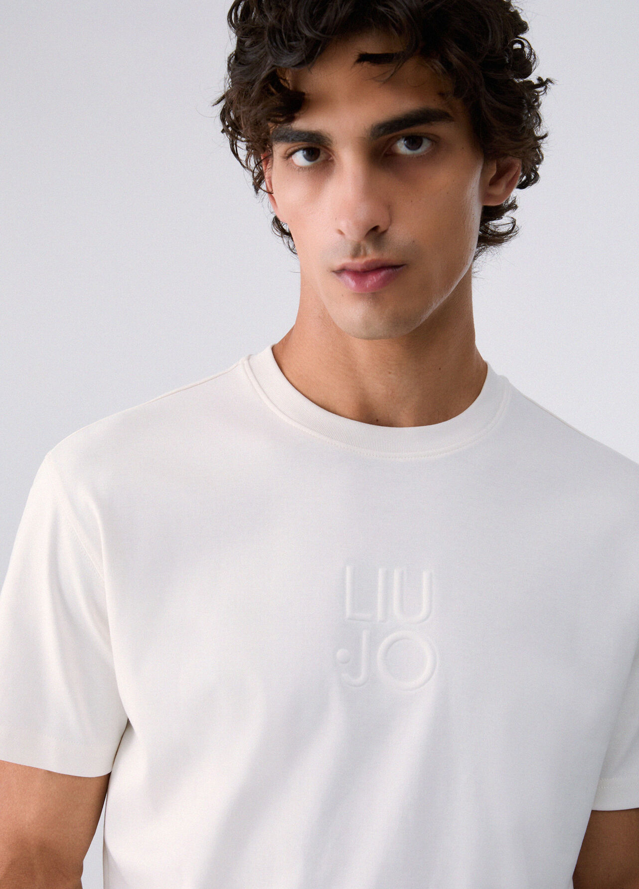 T-shirt in jersey interlock - WHITE