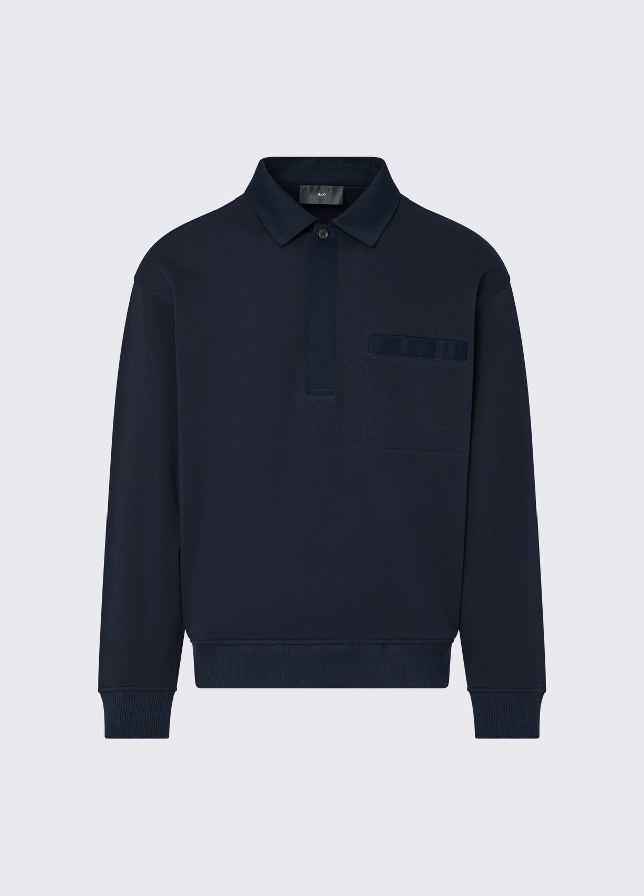 Felpa con colletto - DARK BLUE