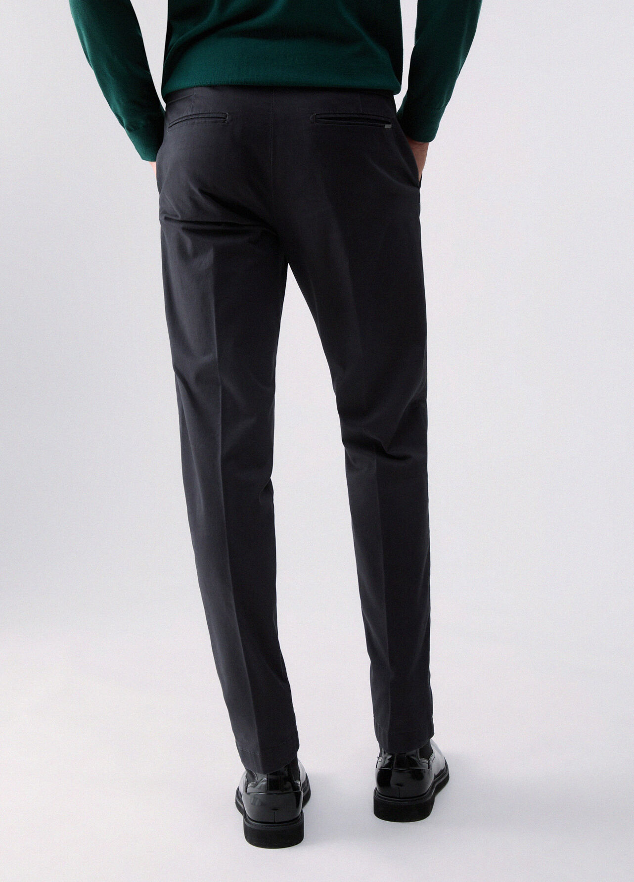 Pantaloni chino in gabardine - DARK GREY
