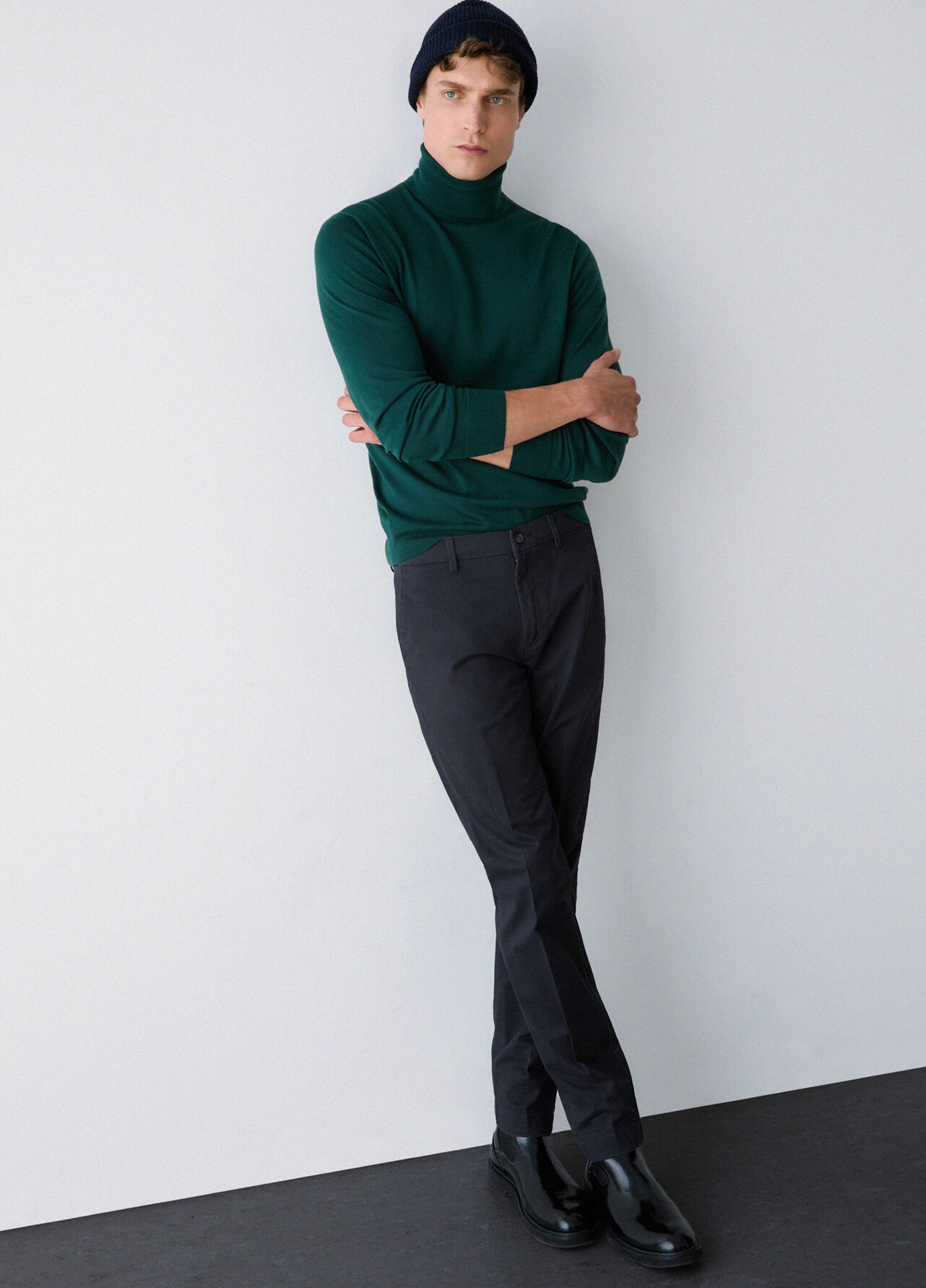 Pantaloni chino in gabardine - DARK GREY