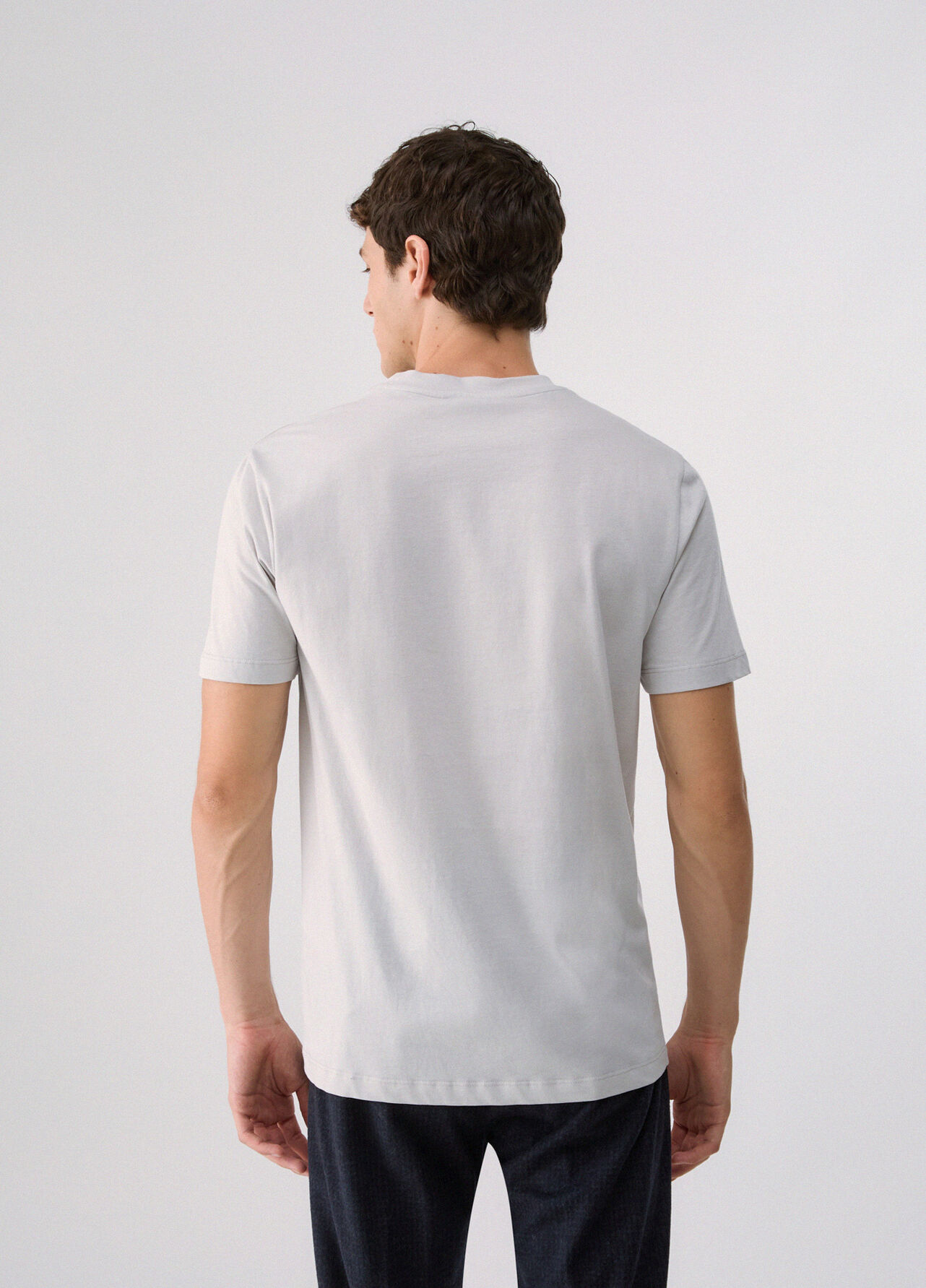 T-shirt con logo ricamato - LIGHT GREY