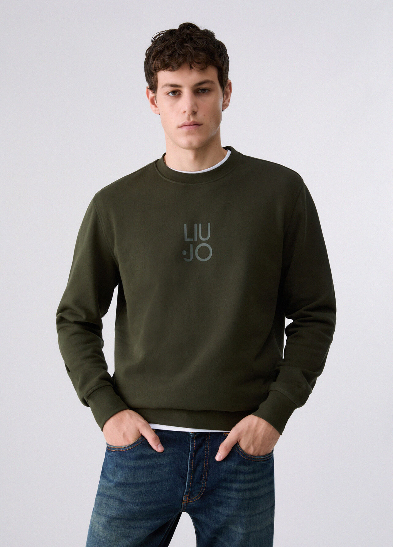 Felpa con logo - MOSS GREEN