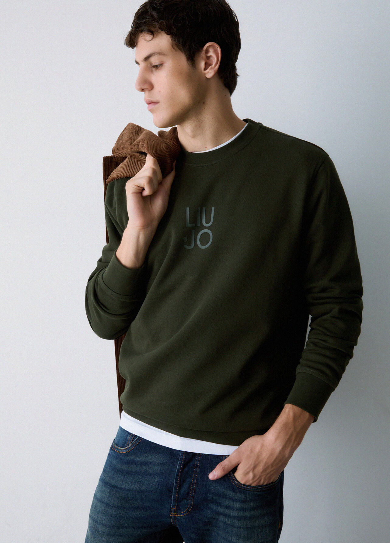 Felpa con logo - MOSS GREEN