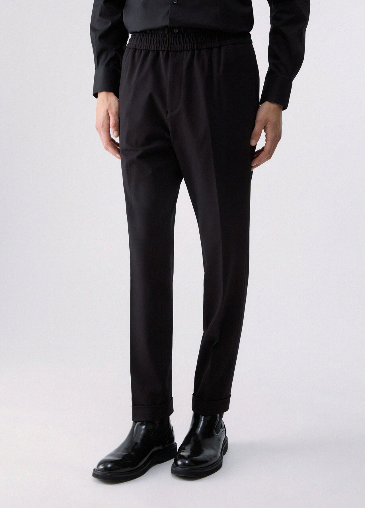 Pantaloni jogger jersey - BLACK