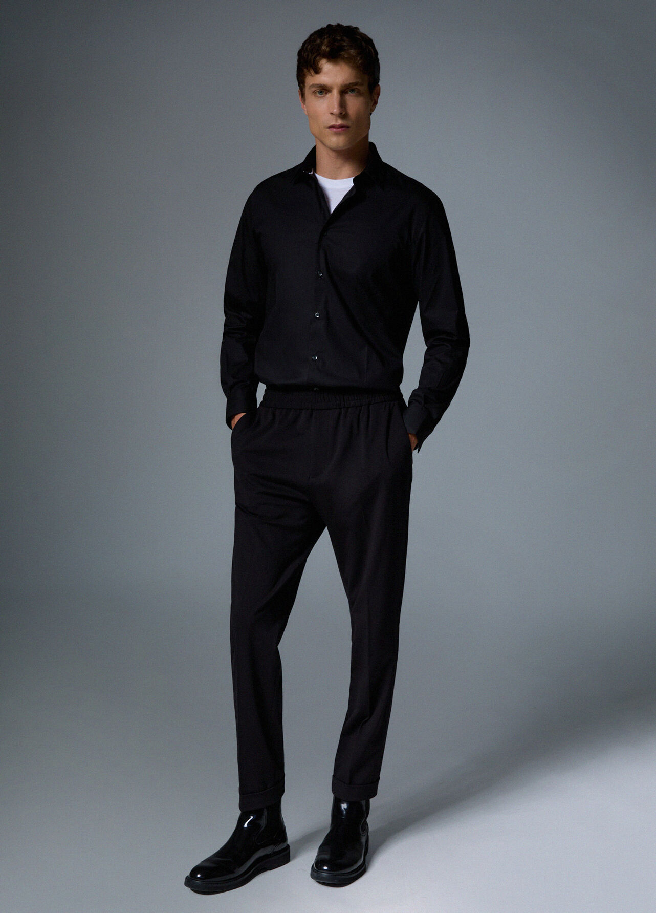 Pantaloni jogger jersey - BLACK