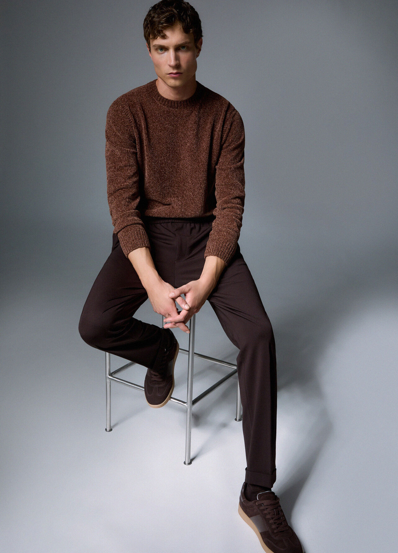 Pantaloni jogger jersey - BROWN
