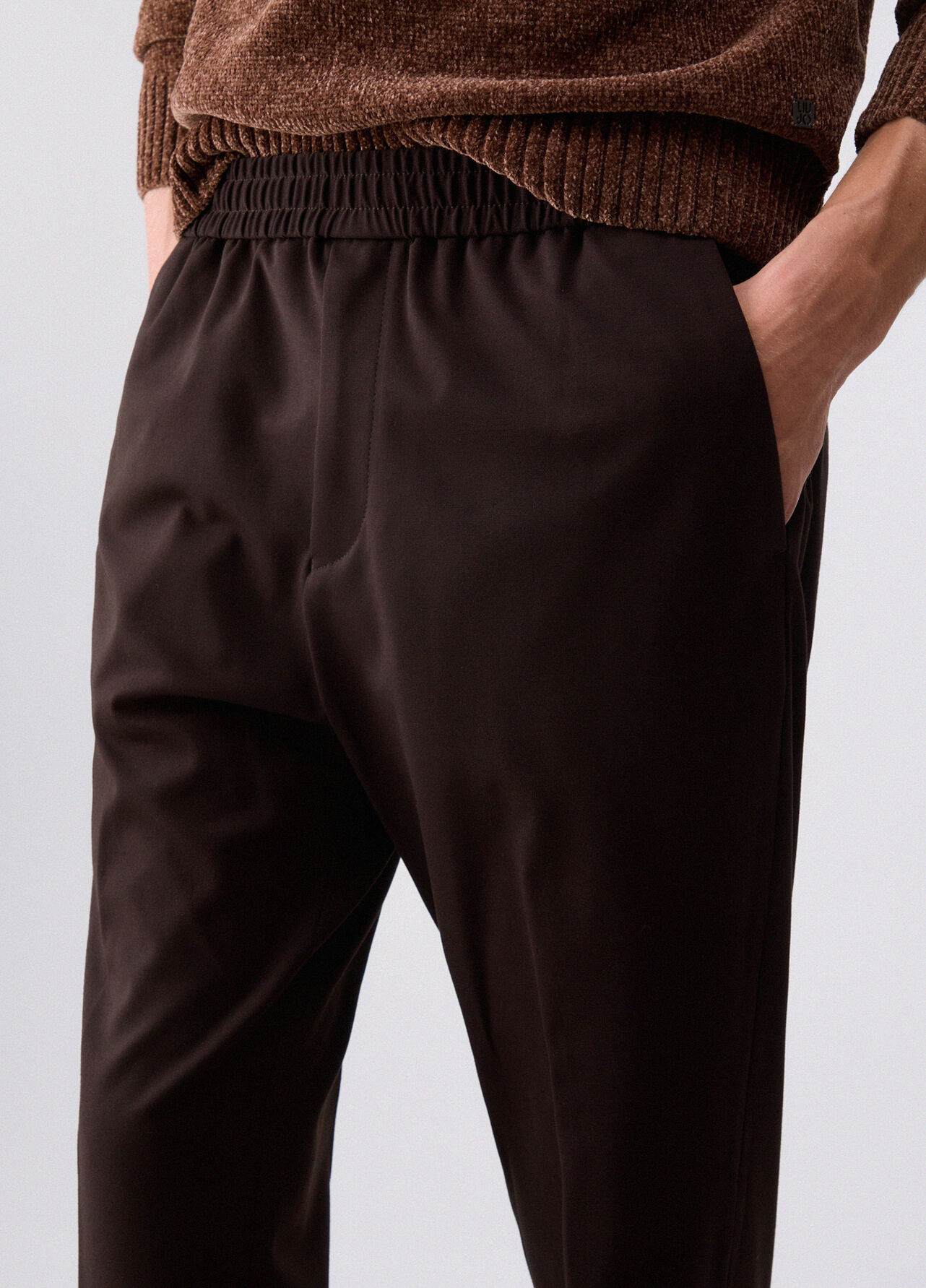 Pantaloni jogger jersey - BROWN