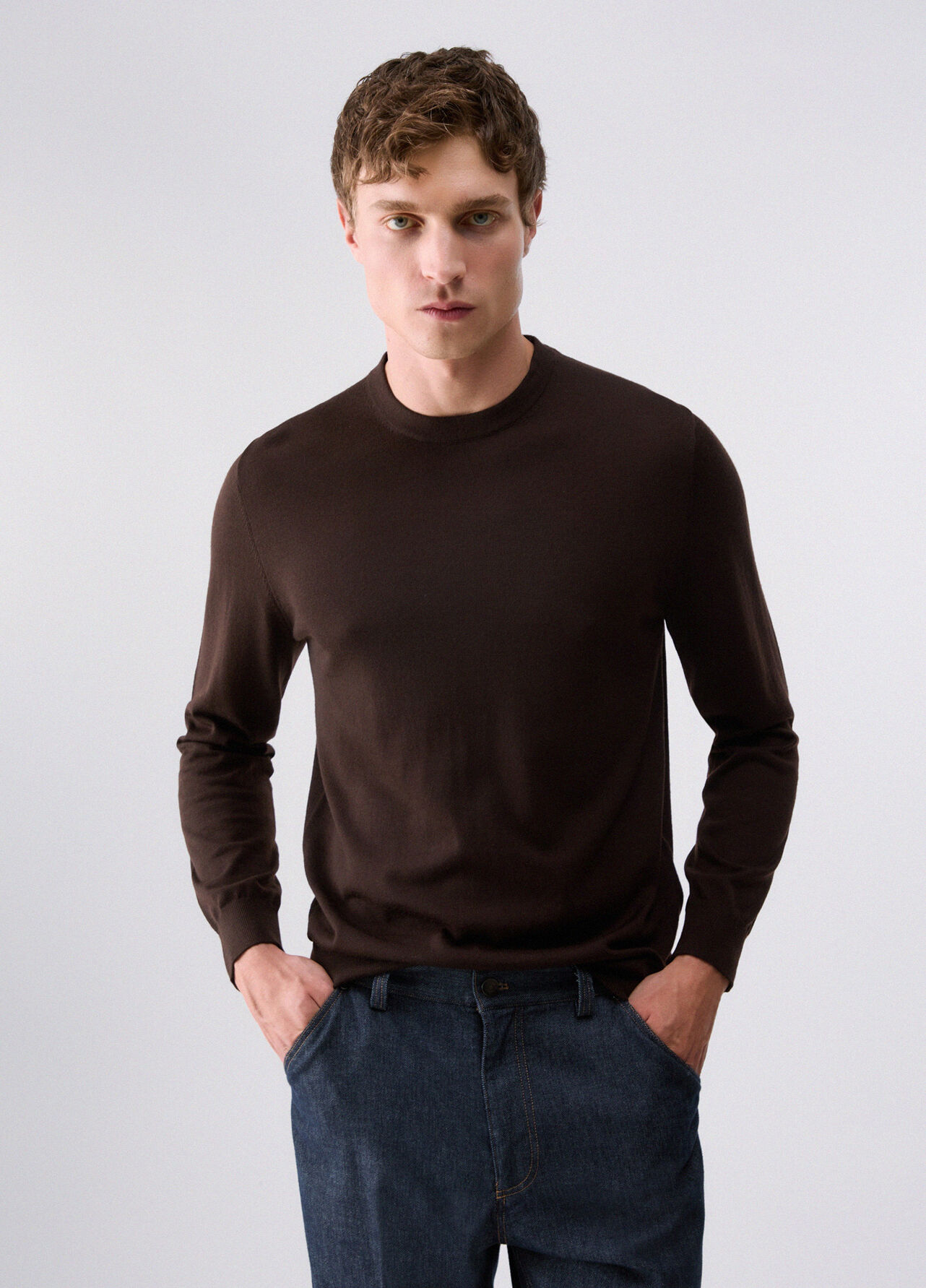 Maglia in lana merino - BROWN