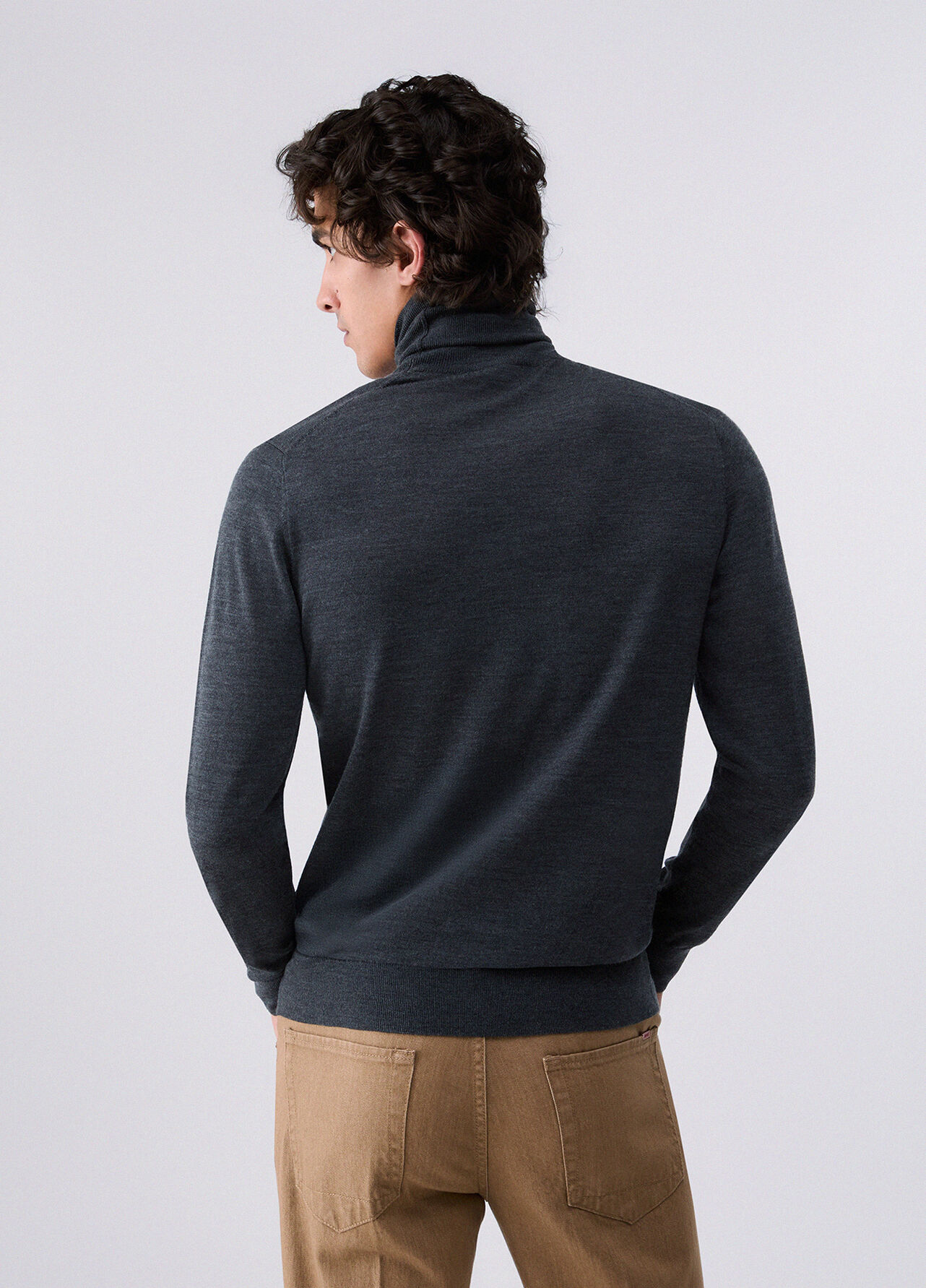 Dolcevita in lana merino - DARK GREY