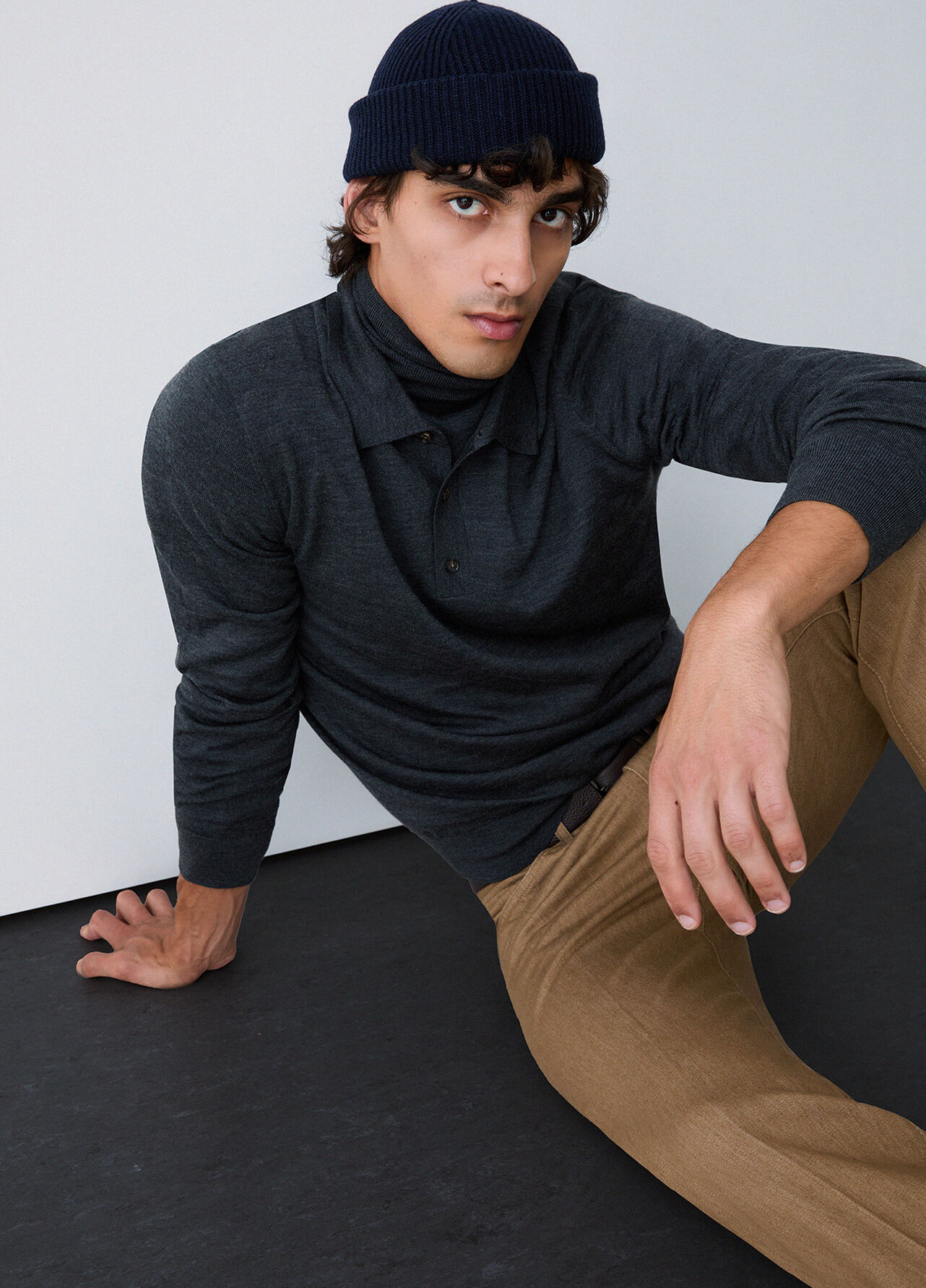 Dolcevita in lana merino - DARK GREY