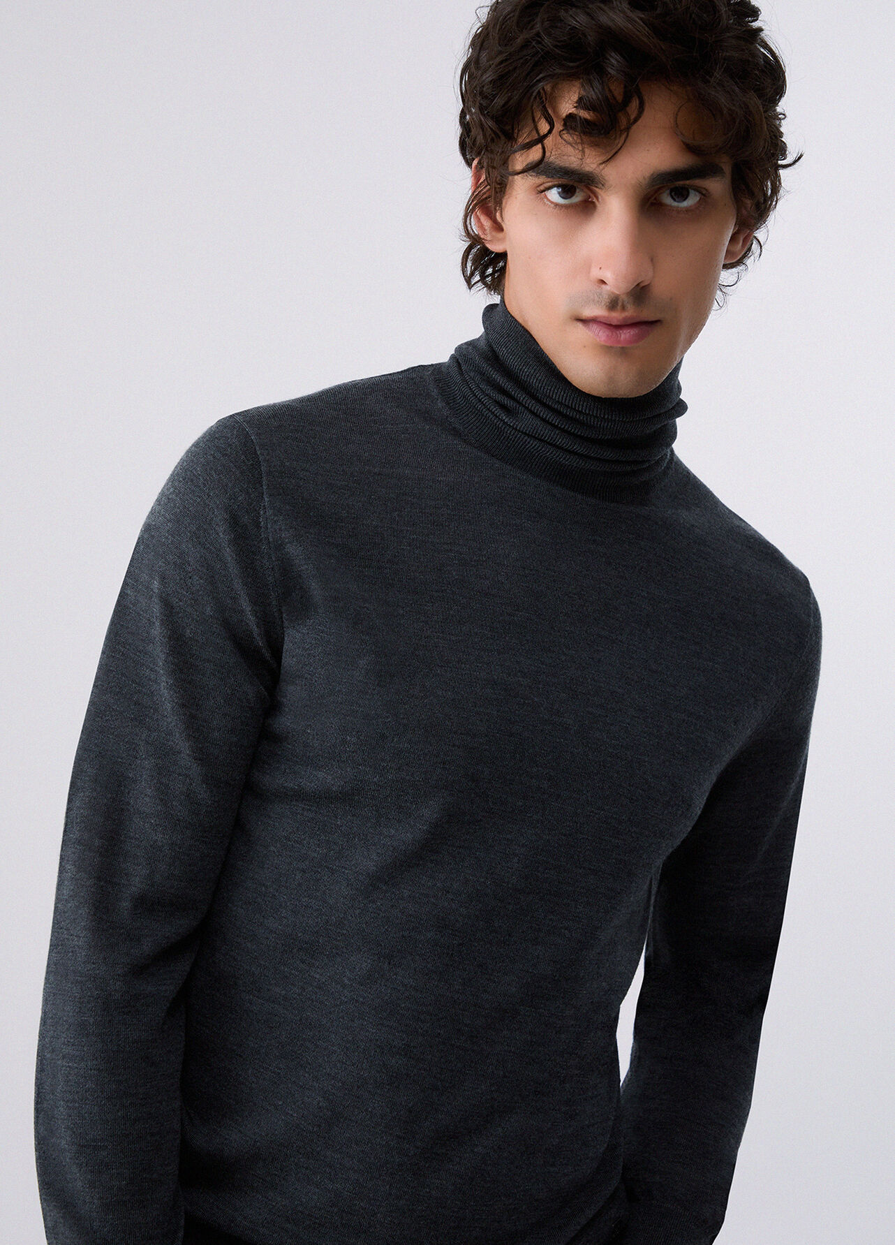 Dolcevita in lana merino - DARK GREY